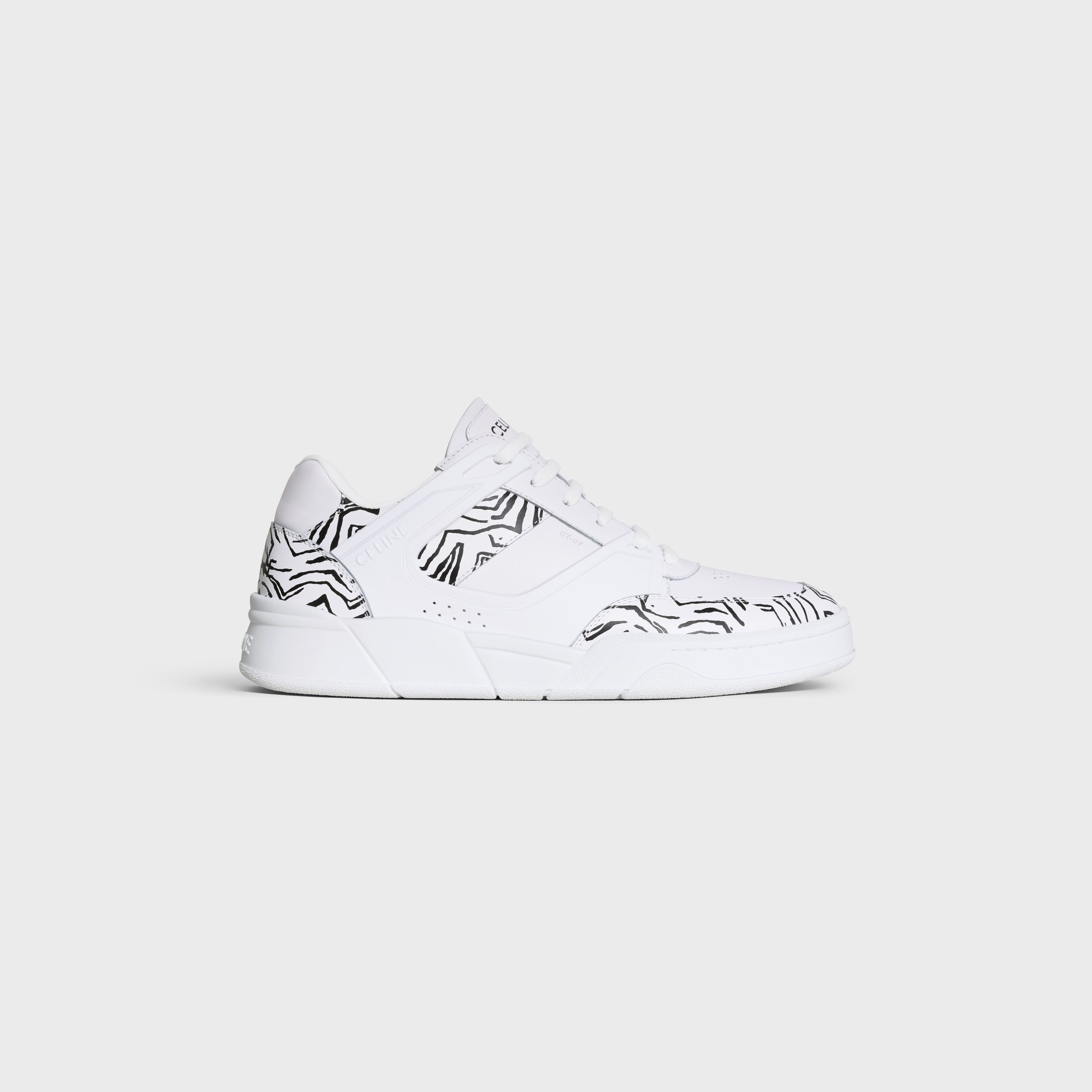 Celine o1bcso1str0824 Trainer CT-07 Low-Top Sneakers in White Black Size US 6 / EU 39 - 1 Thumbnail