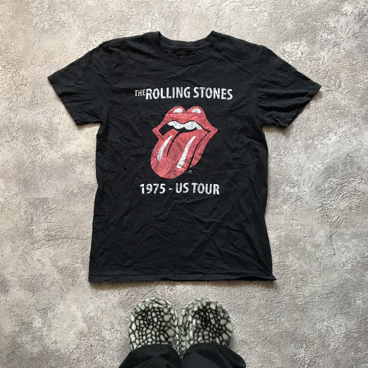 Vintage Vintage Rolling Stones 1975 US Tour Band Tee Grunge Black M Size US M / EU 48-50 / 2 - 1 Thumbnail