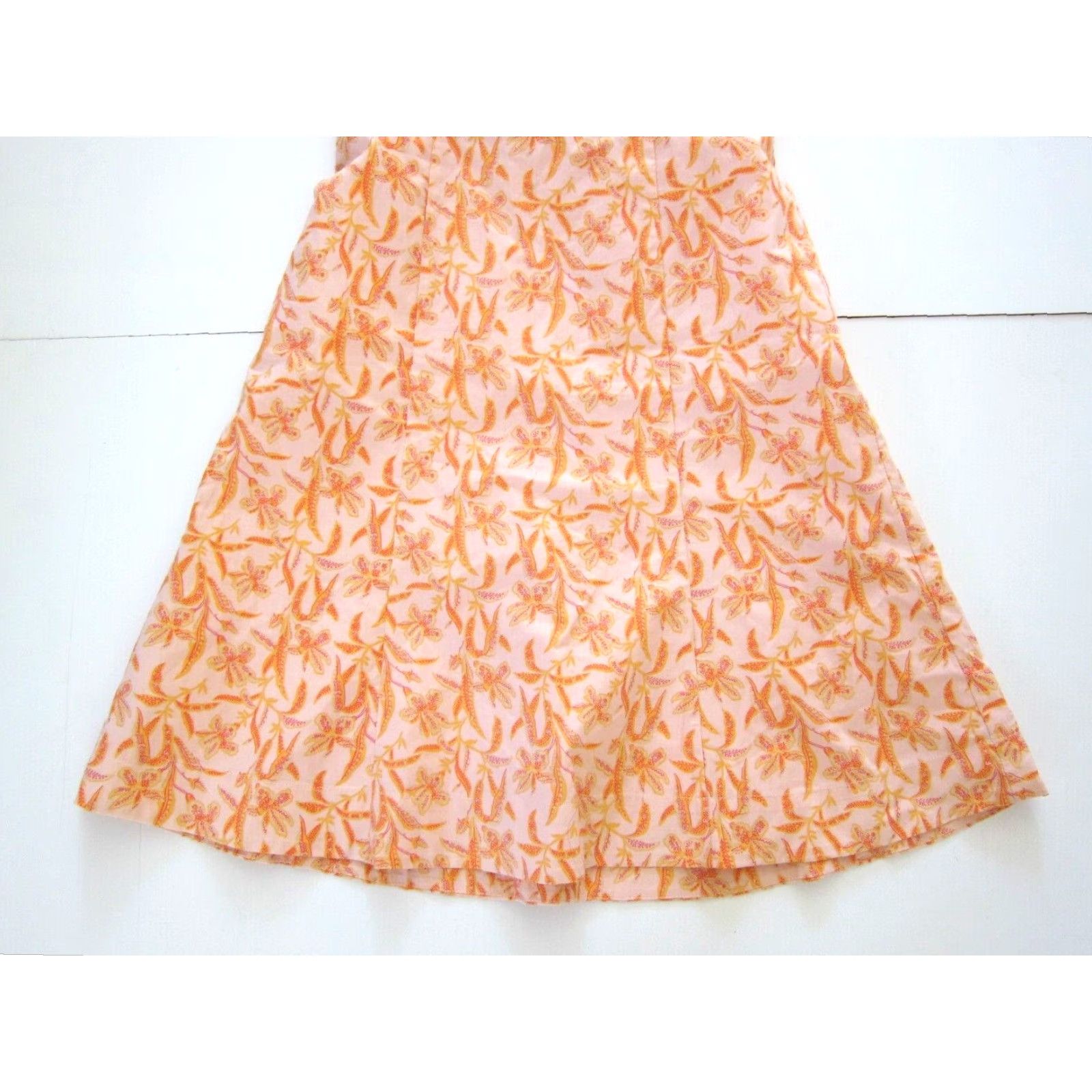 Gap Gap Sun Dress Strapless Sheath Empire Floral Cotton Stretch Orange Pink Women 2 Size XS / US 0-2 / IT 36-38 - 8 Thumbnail