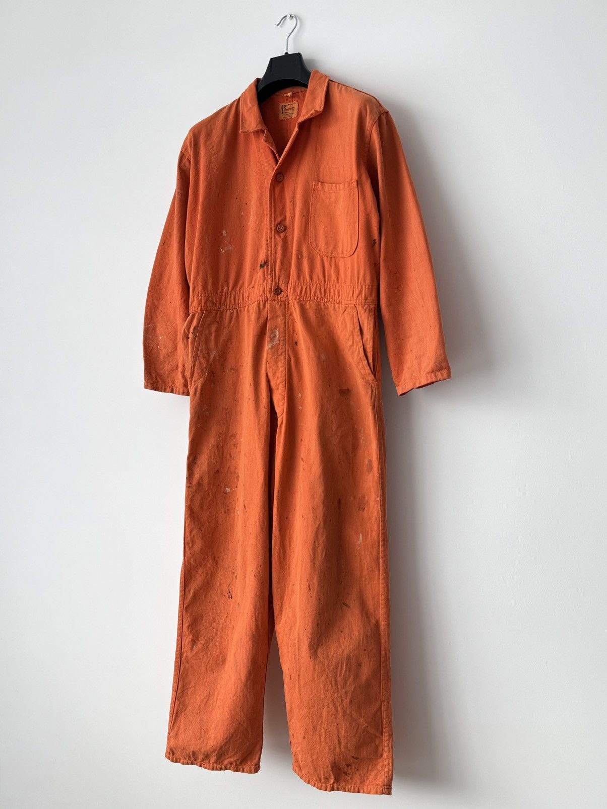 Le Laboureur 1960s British Work ‘Harpoon’ Sanfor Faded Painted Coveralls Size US 34 / EU 50 - 4 Thumbnail