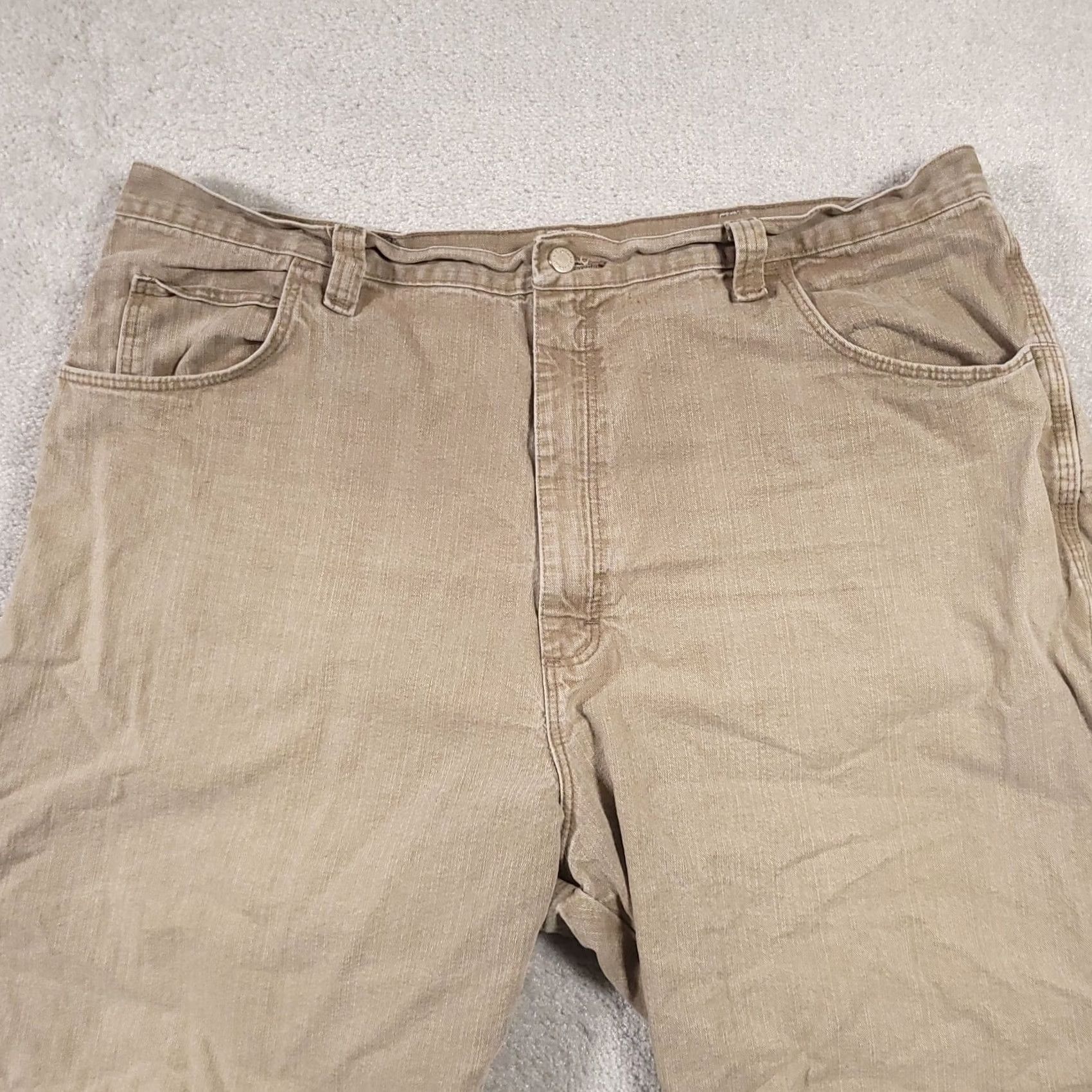 Wrangler Wrangler Shorts Carpenter Canvas Work Construction Rugged Mens 42 Grunge Tan Shorts 42 Mens Brown Canvas Workwear Grunge Wrangler Size US 42 / EU 58 - 3 Thumbnail