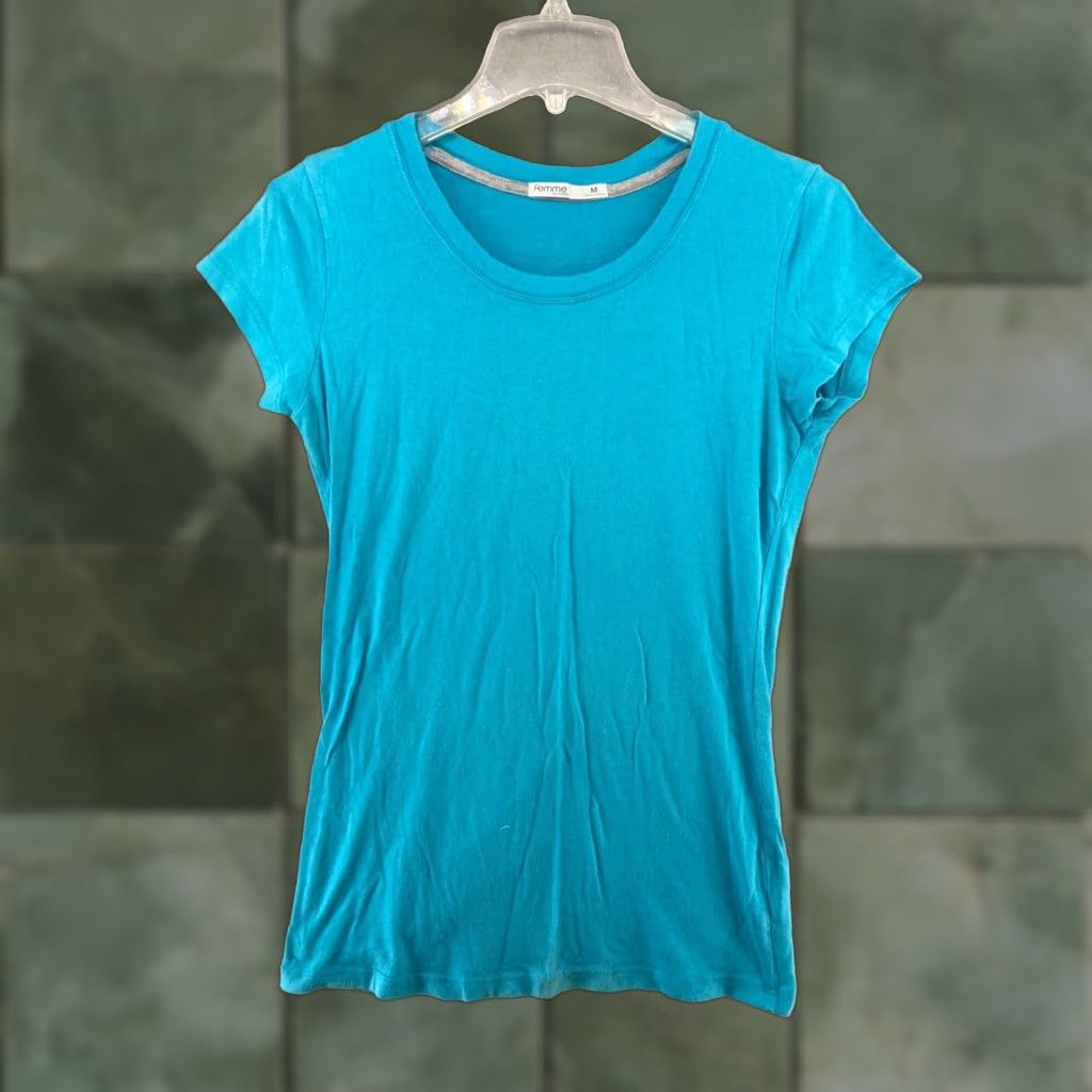 Vintage Femme Trestics Womens Medium Blue Casual Short Sleeve Shirt Size M / US 6-8 / IT 42-44 - 1 Thumbnail