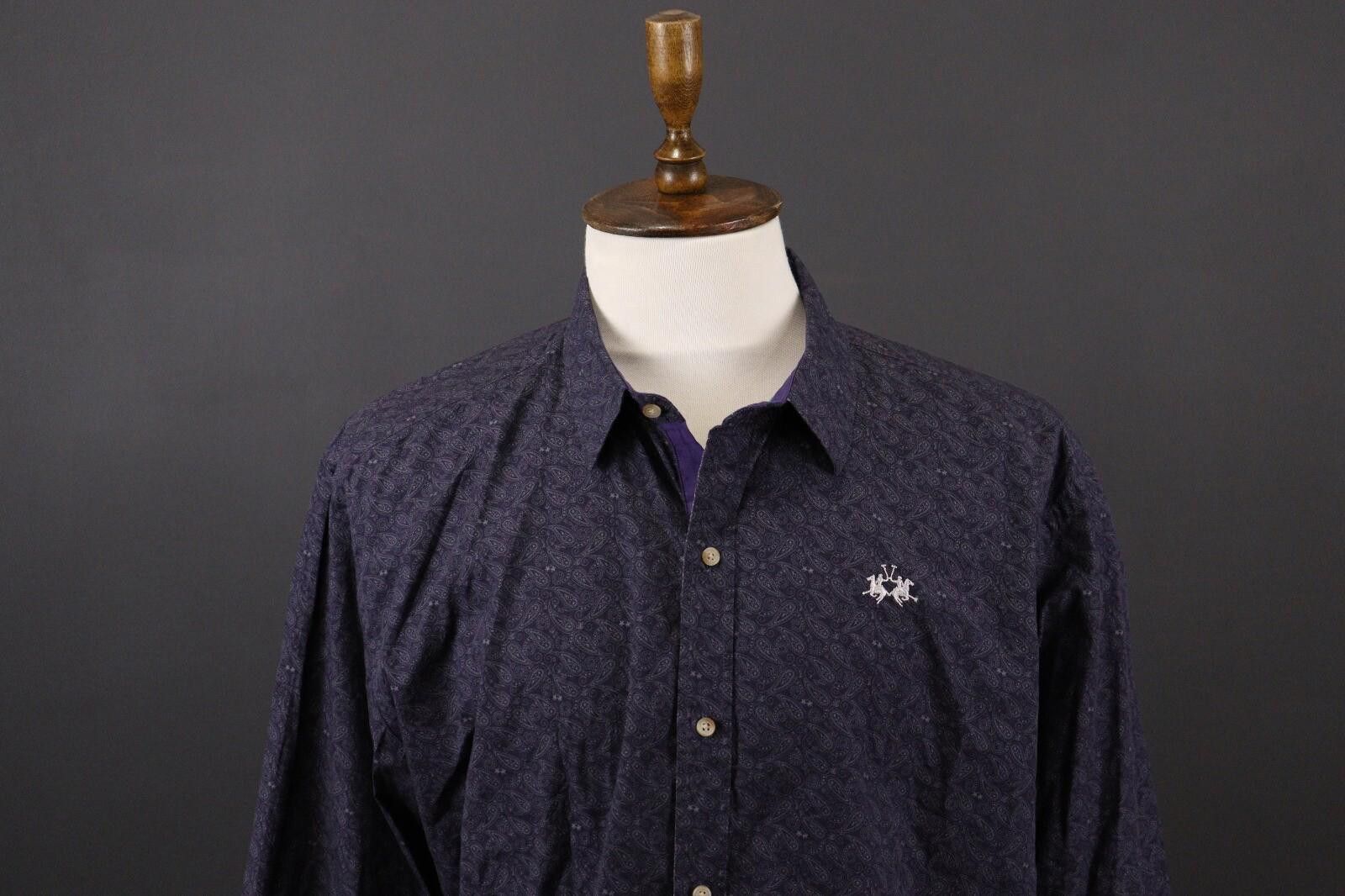 La Martina La Martina Slim Fit Blue Jacquard Paisley Shirt Size 3XL Size US XXL / EU 58 / 5 - 2 Thumbnail