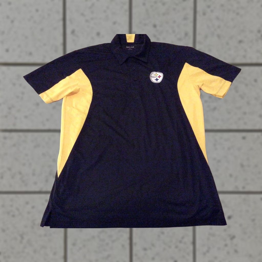 Vintage VINTAGE Mens Sport-Tek Pittsburgh Steelers Polo Shirt L Large Black Athletic Size US L / EU 52-54 / 3 - 1 Preview