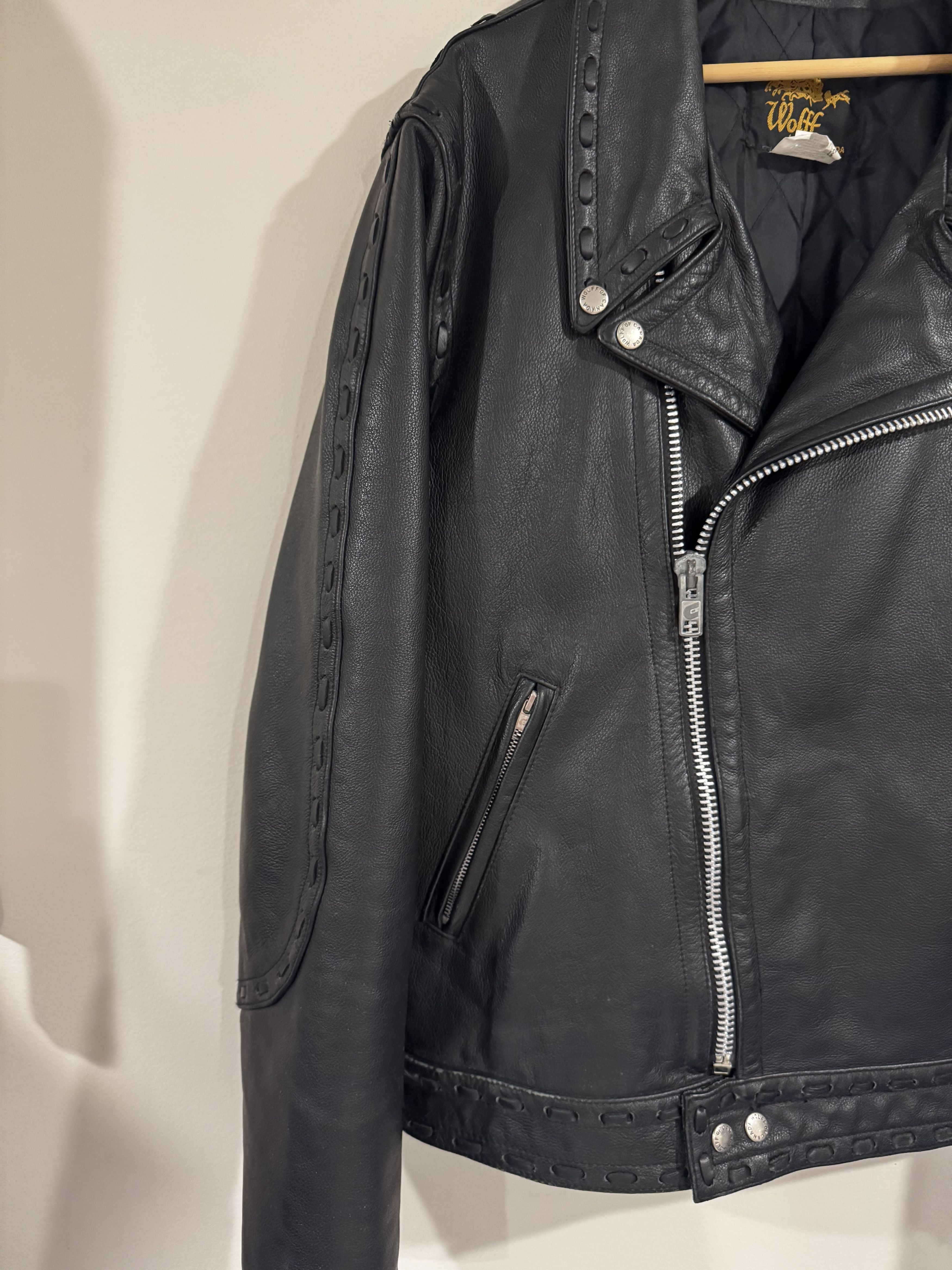 Vintage Laced Leather Motorcycle Biker Jacket Size US M / EU 48-50 / 2 - 6 Thumbnail