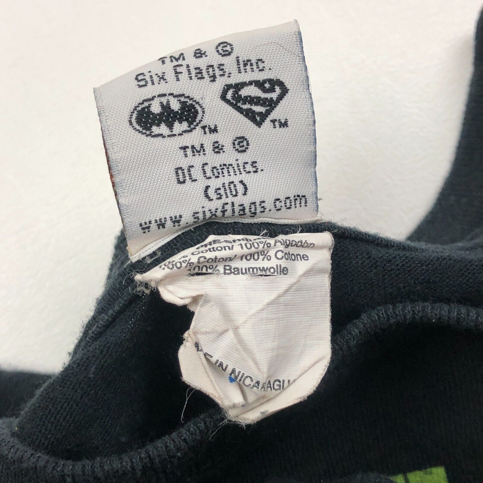 Vintage Six Flags Justice League Superman Batman Superhero Black Tee Size US L / EU 52-54 / 3 - 4 Thumbnail
