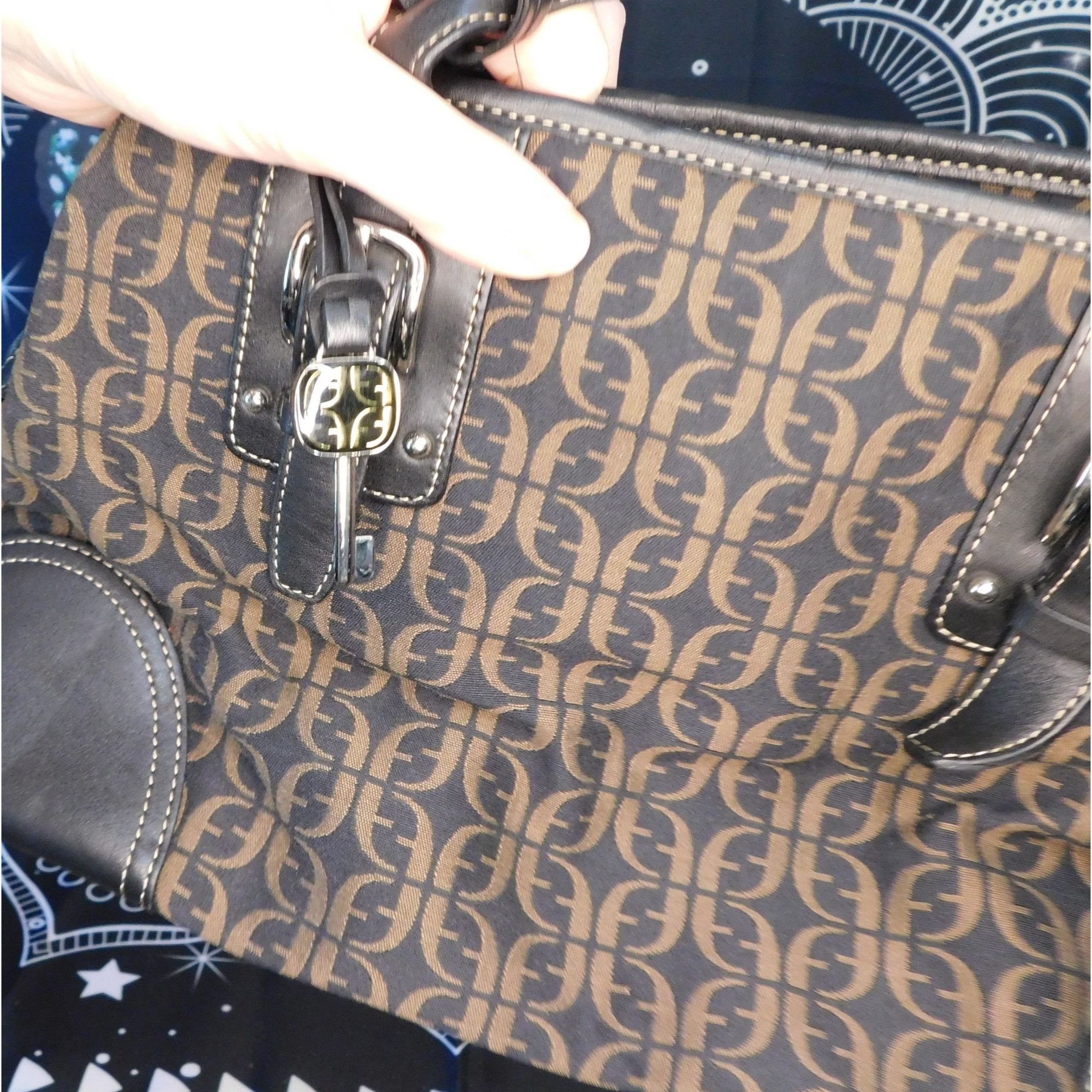 Fossil Fossil Black And Brown Monogram Shoulder Bag Size ONE SIZE - 6 Thumbnail