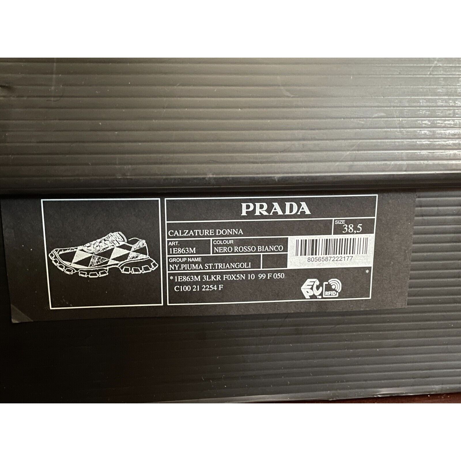 Prada 1E863M WHITE BLACK RED NYLON LOGO THUNDER LOW SNEAKERS 38.5 Size US 8.5 / IT 38.5 - 15 Thumbnail
