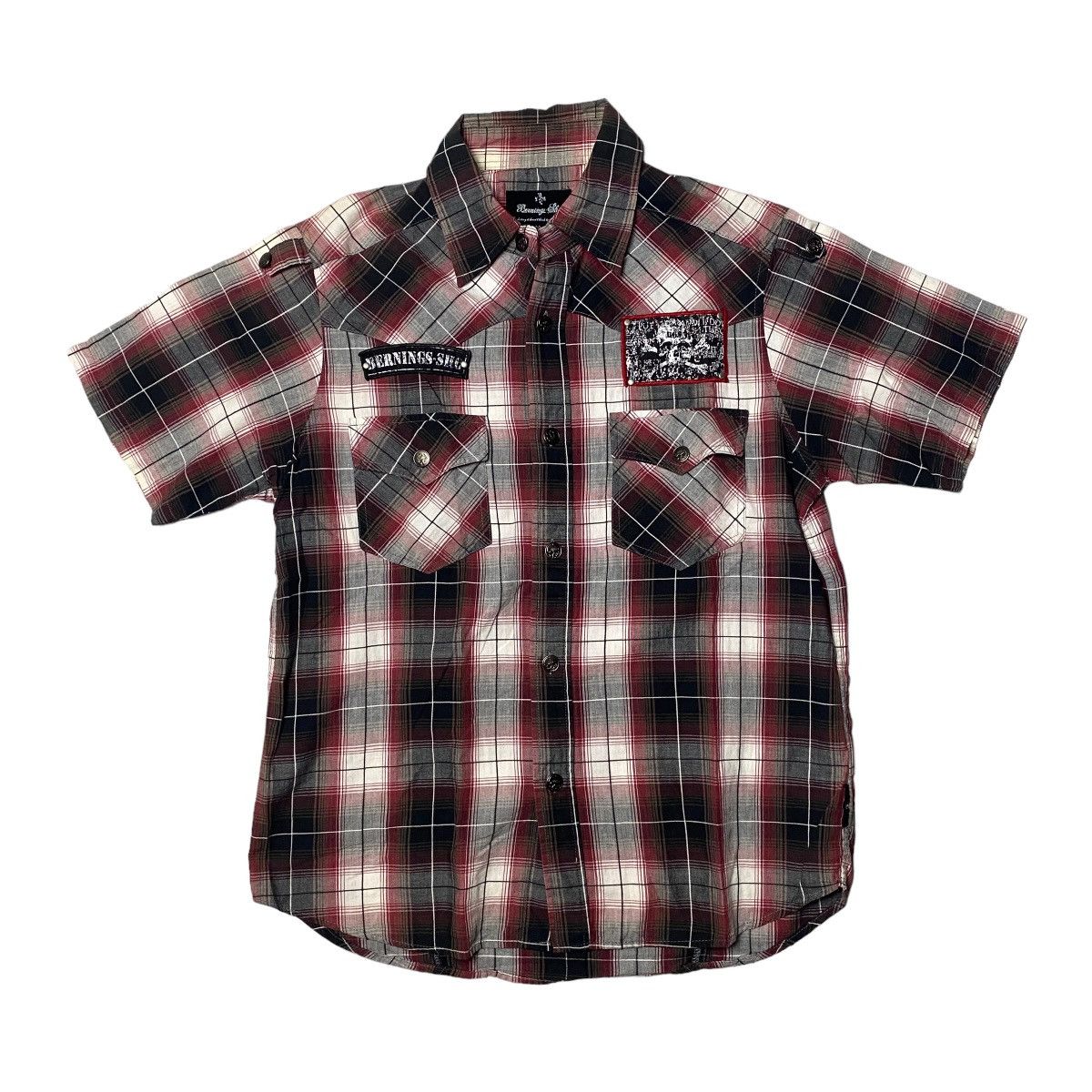 If Six Was Nine × Japanese Brand × Le Grande Bleu (L.G.B.) 2000's Berning Sho Tribal Skull Punk Shirts Size US L / EU 52-54 / 3 - 3 Thumbnail