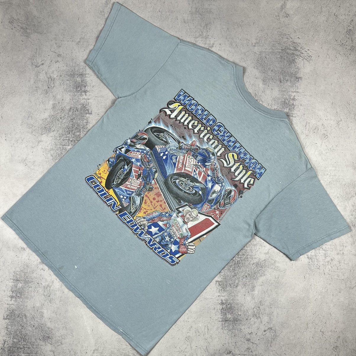 Vintage Vintage Colin Edwards World Champion Honda racing tee 00’s Size US L / EU 52-54 / 3 - 1 Thumbnail
