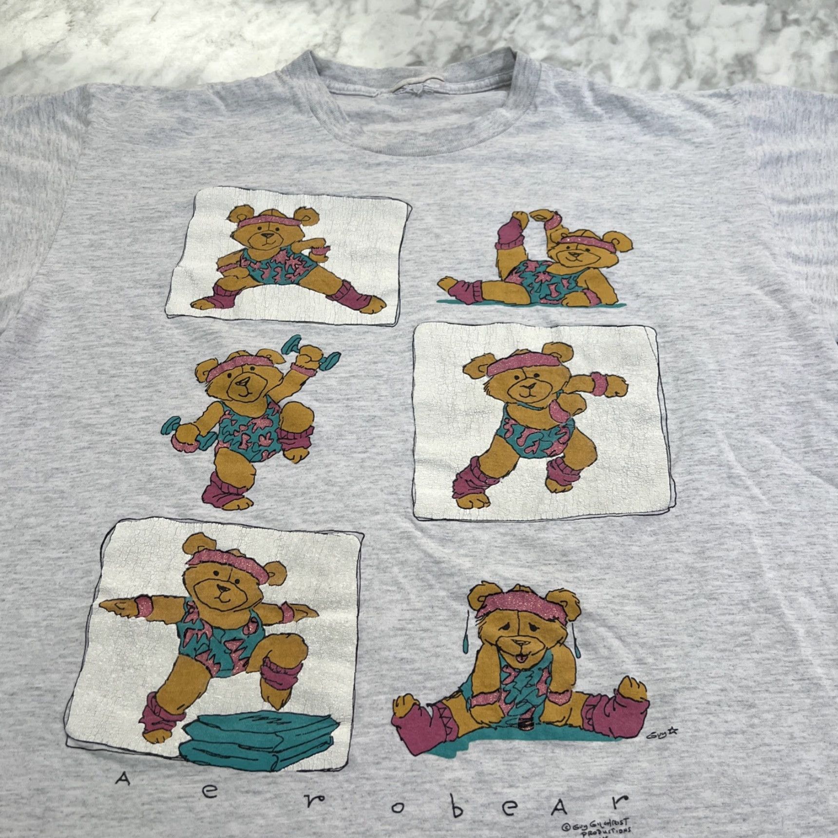 Vintage VINTAGE Aerobear T Shirt XL Gray Short Sleeve Bears Graphic Tee 1990s Mens Size US XL / EU 56 / 4 - 3 Thumbnail