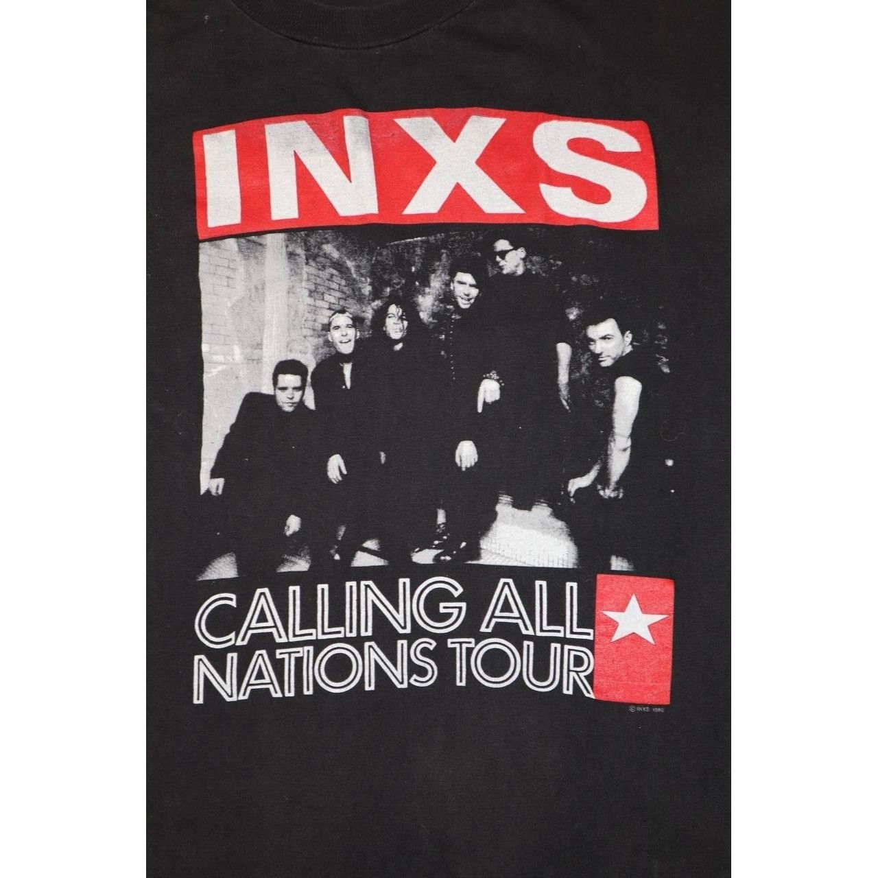 Vintage Vintage 80s INXS Calling All Nations Tour Band T Shirt XL Size US XL / EU 56 / 4 - 5 Thumbnail