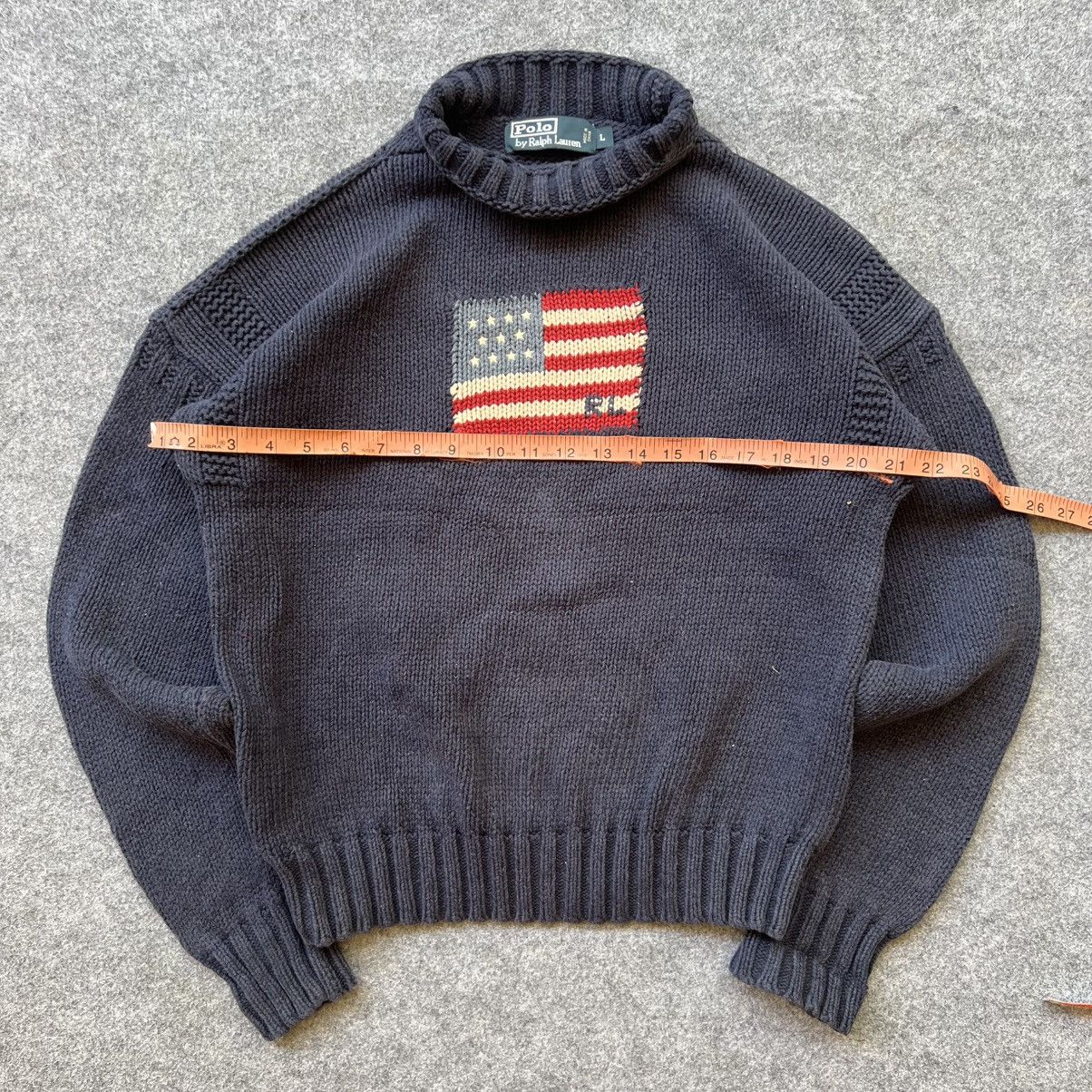 Designer × Polo Ralph Lauren × Vintage Vintage Polo Ralph Lauren American Flag Knit Sweater Size US L / EU 52-54 / 3 - 5 Thumbnail