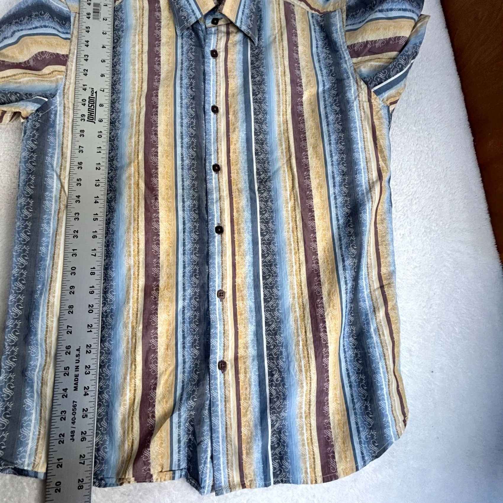 Luchiano Visconti Luchiano Visconti Mens Striped Long Sleeve Button Up Shirt Medium 2 Ply Cotton Size US M / EU 48-50 / 2 - 8 Thumbnail