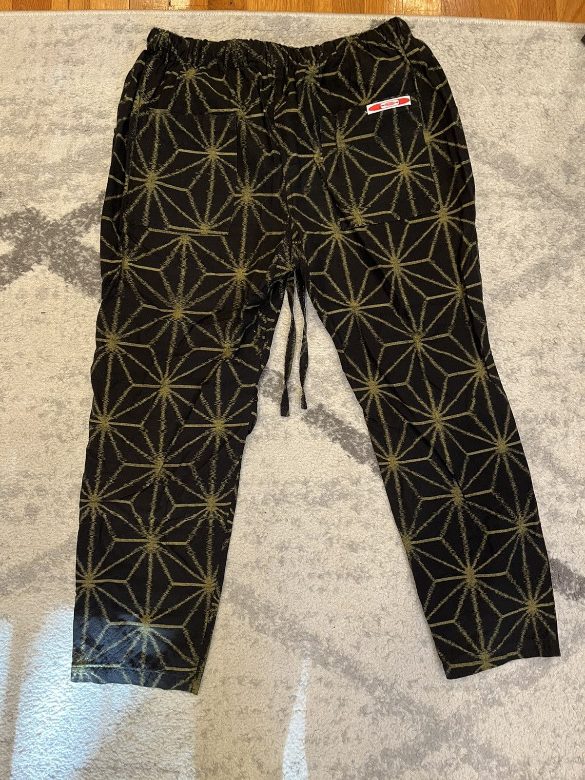 Blue In Green Kimono Lounge Pants Yellow Black Webbing Size US 31 - 2 Thumbnail