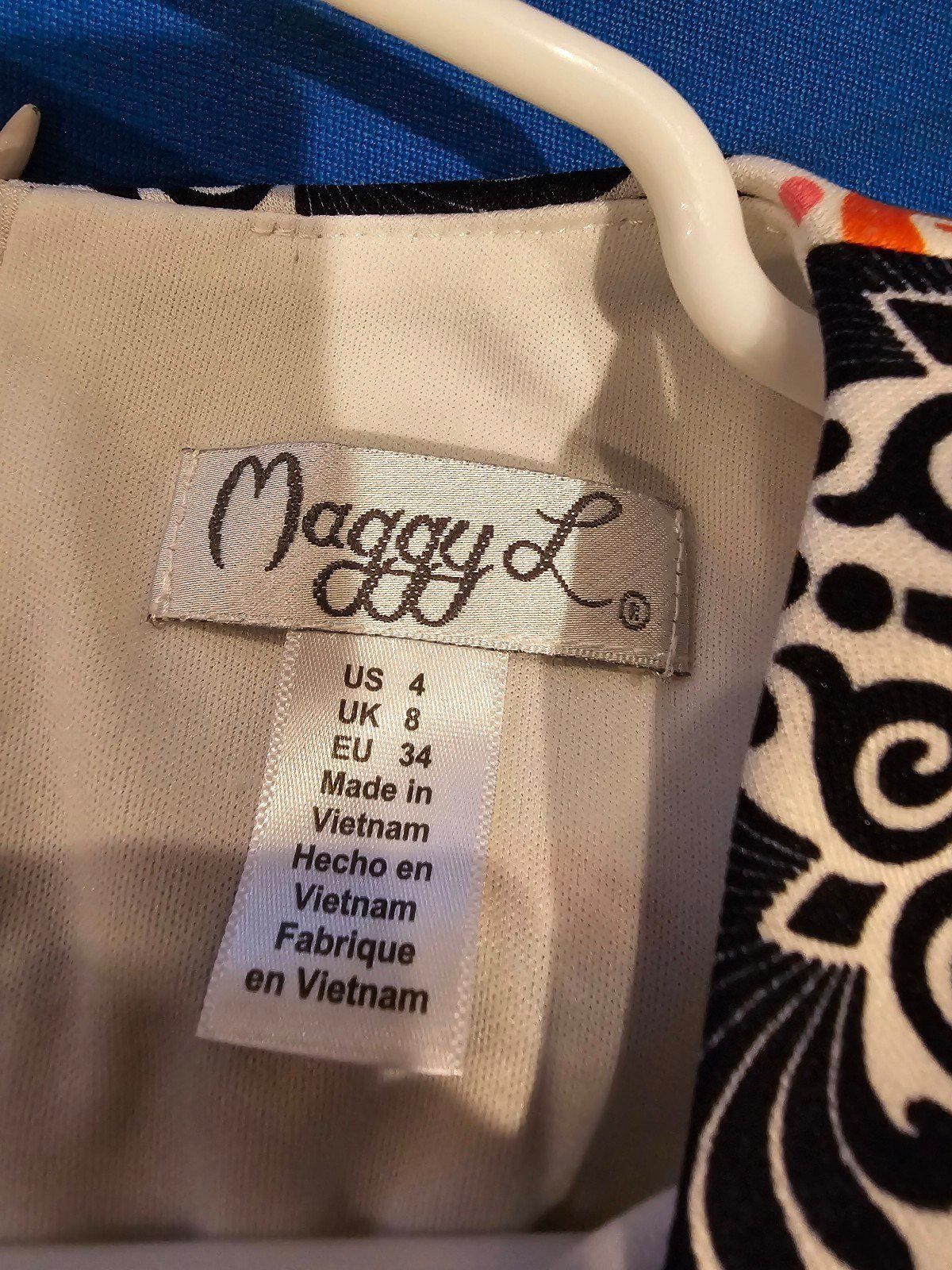 Designer Maggi London Vibrant Floral Print A-Line Dress Size S / US 4 / IT 40 - 3 Thumbnail