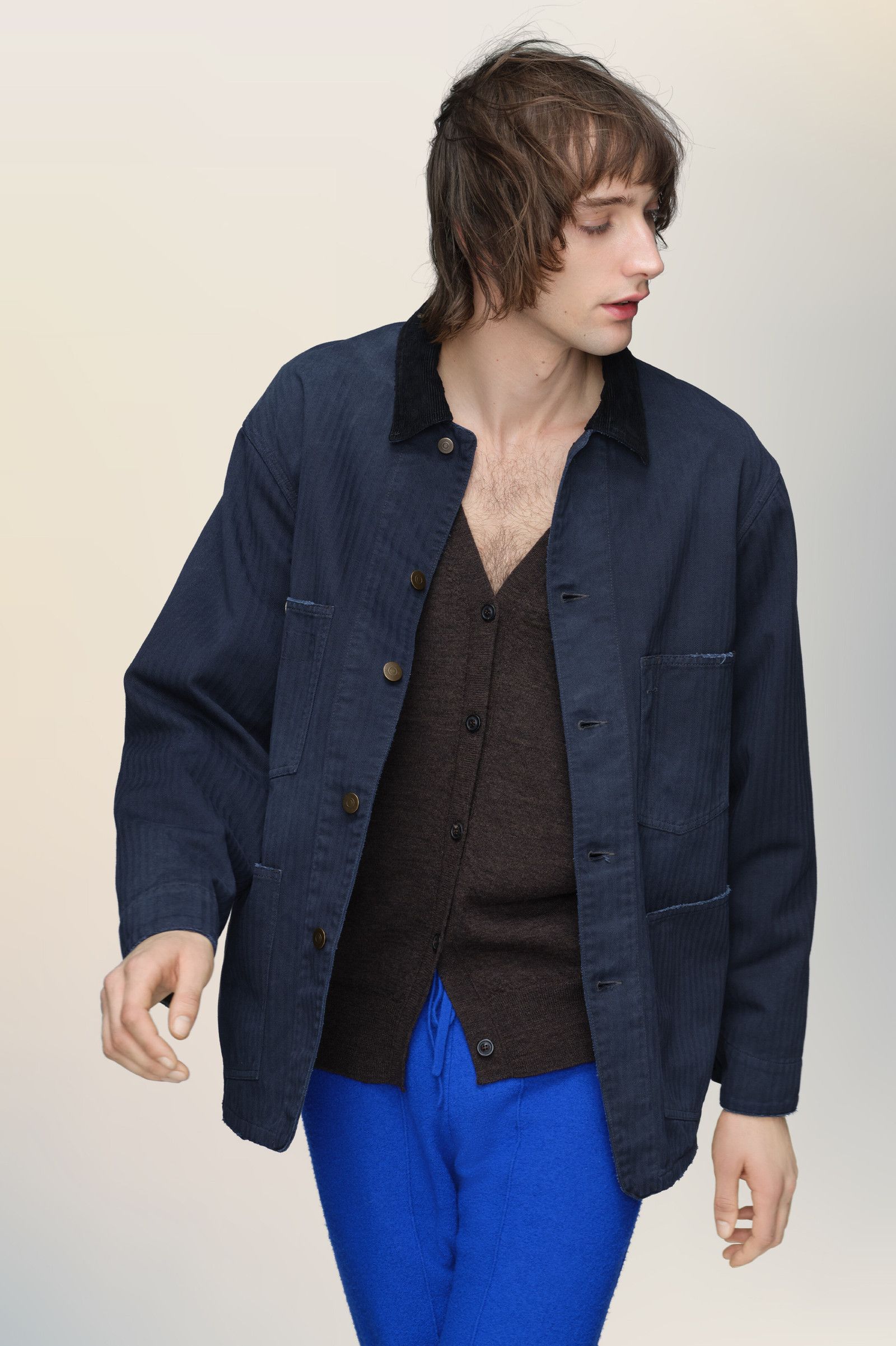 Maison Margiela o1w1db10526 Cotton Jacket in Blue Size US L / EU 52-54 / 3 - 3 Thumbnail