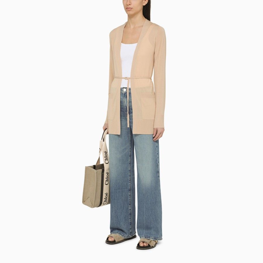 Chloe o1d2blof0824 Long Cardigan in Beige Size M / US 6-8 / IT 42-44 - 2 Thumbnail