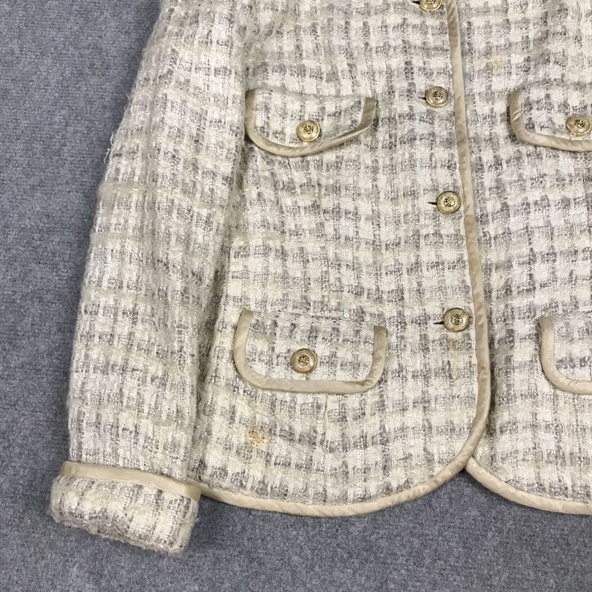 Japanese Brand HIROKO NAKAJIMA JAPAN TWEED COAT JACKET Size S / US 4 / IT 40 - 3 Thumbnail
