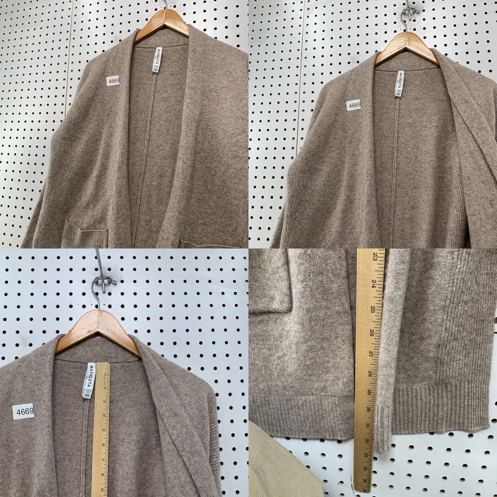 Athleta Athleta Wool Cashmere Cardigan Sweater Womens 2XS Brown Wrap Spirit Side Slit Cardigan Size XXS / US 00 / IT 34 - 8 Thumbnail
