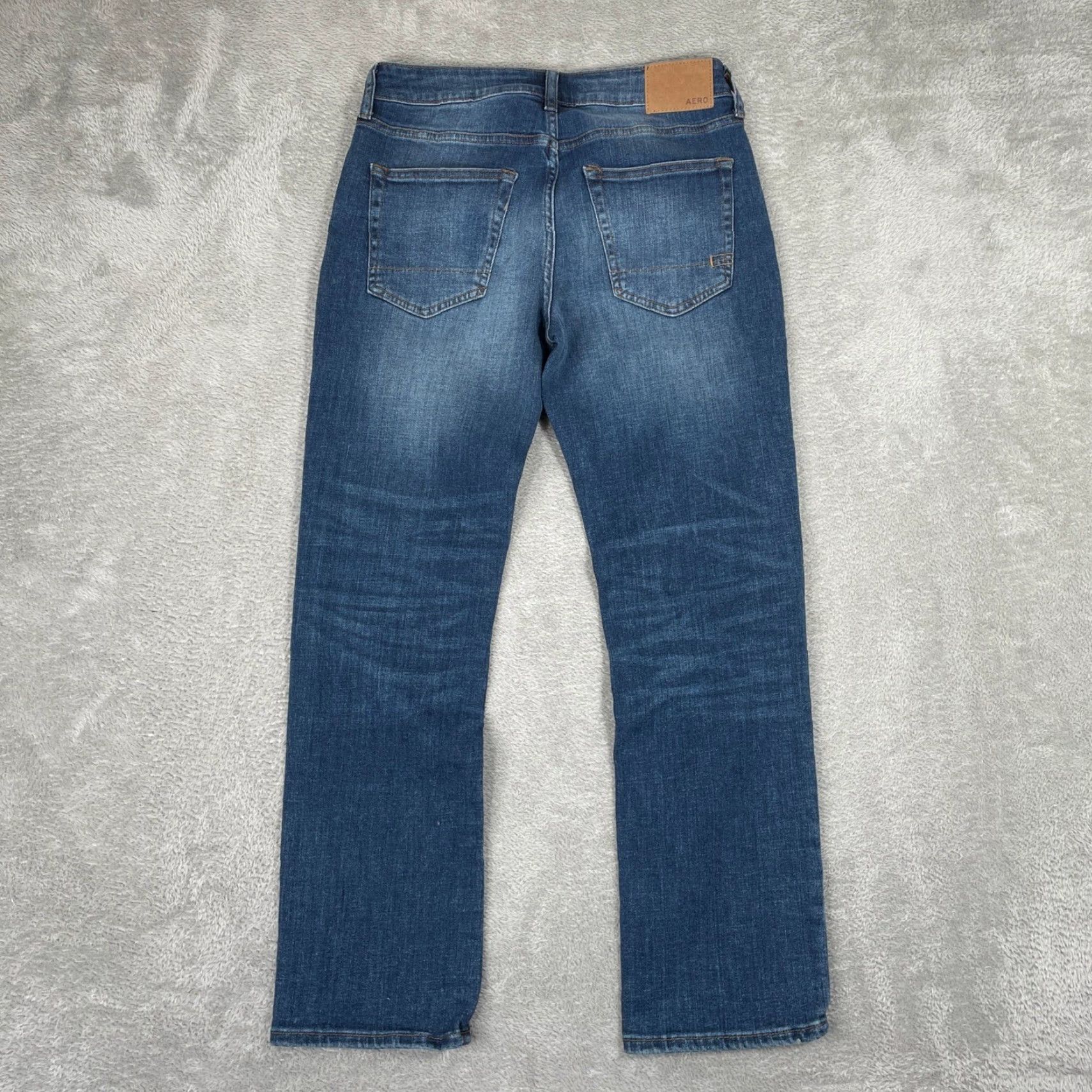 Aeropostale AeroPOSTALE Jeans Straight Leg Mens 28x30 Denim Blue Dark Wash Skater Stretch Five Pocket Regular Rise Mid Vintage: No Size US 28 / EU 44 - 7 Thumbnail