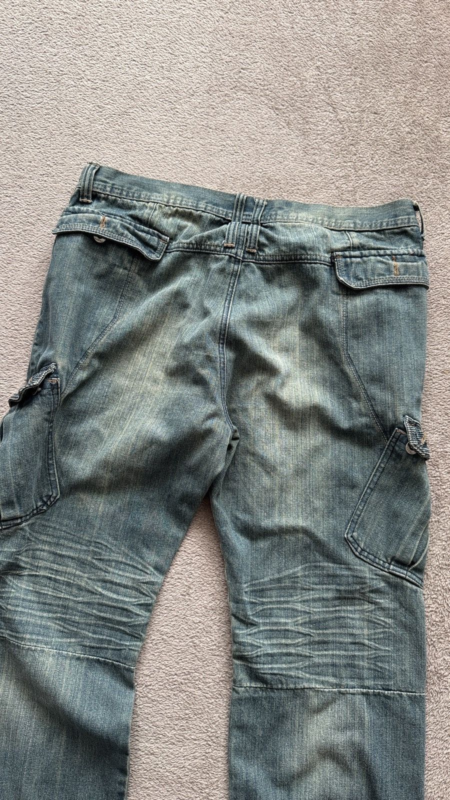 Japanese Brand Mudwash Distressed Straight Cargo Jeans LGB Ifsixwasnine Size US 38 / EU 54 - 6 Thumbnail