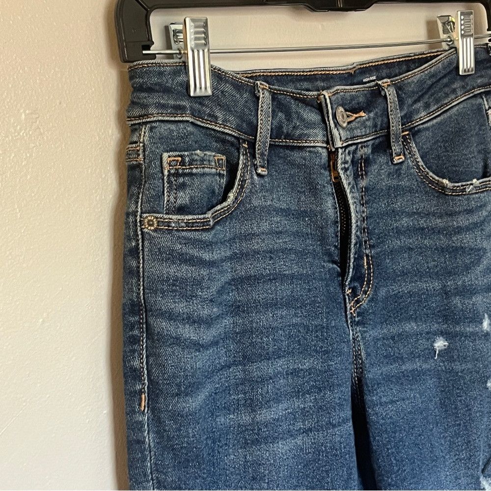 Old Navy Old Navy High Rise Rockstar Super Skinny Jeans Blue XS 2 Size 23" - 3 Thumbnail