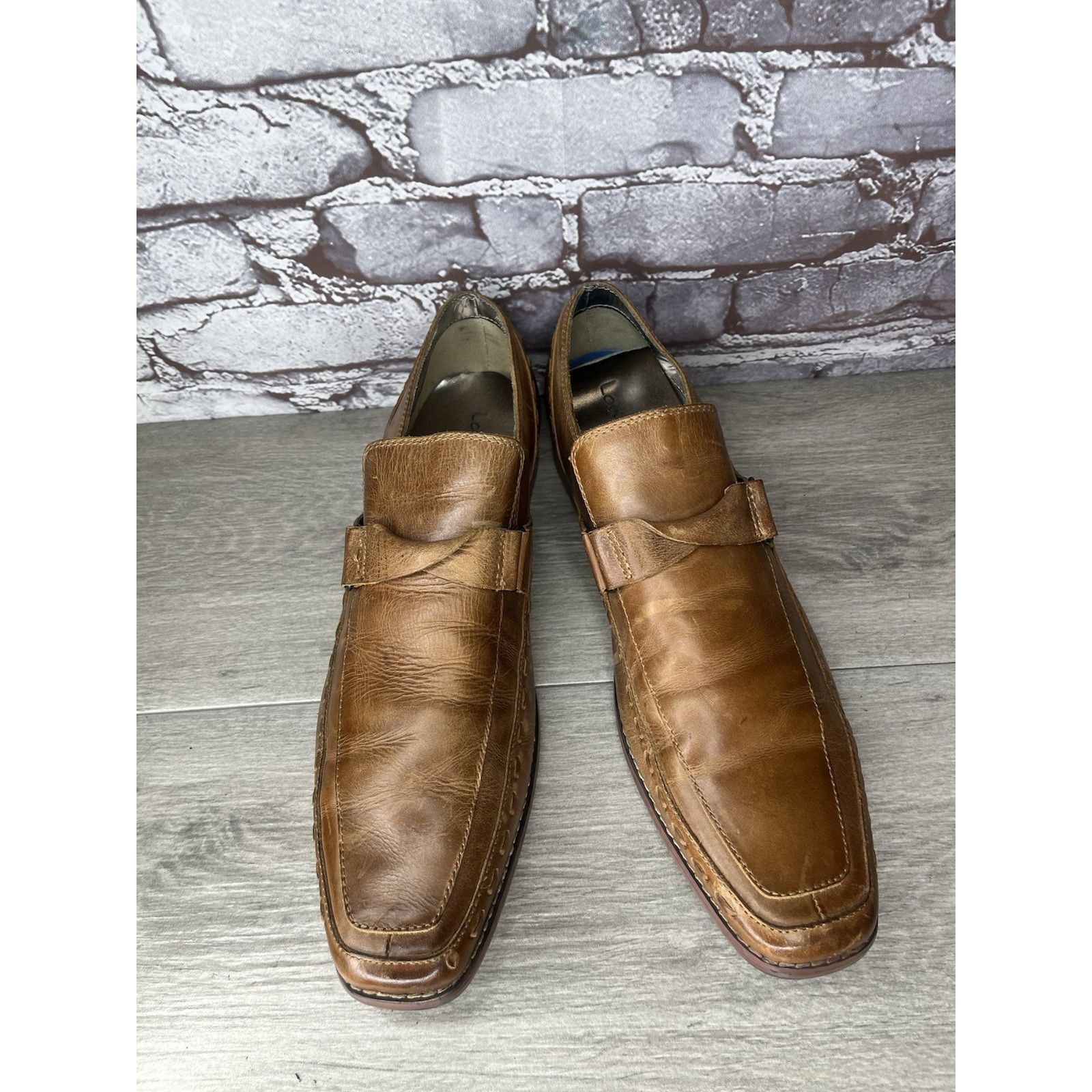Mark Nason Lounge Mark Nason Brown Leather Square Toe Loafers Dress Sho Size US 11 / EU 44 - 14 Thumbnail