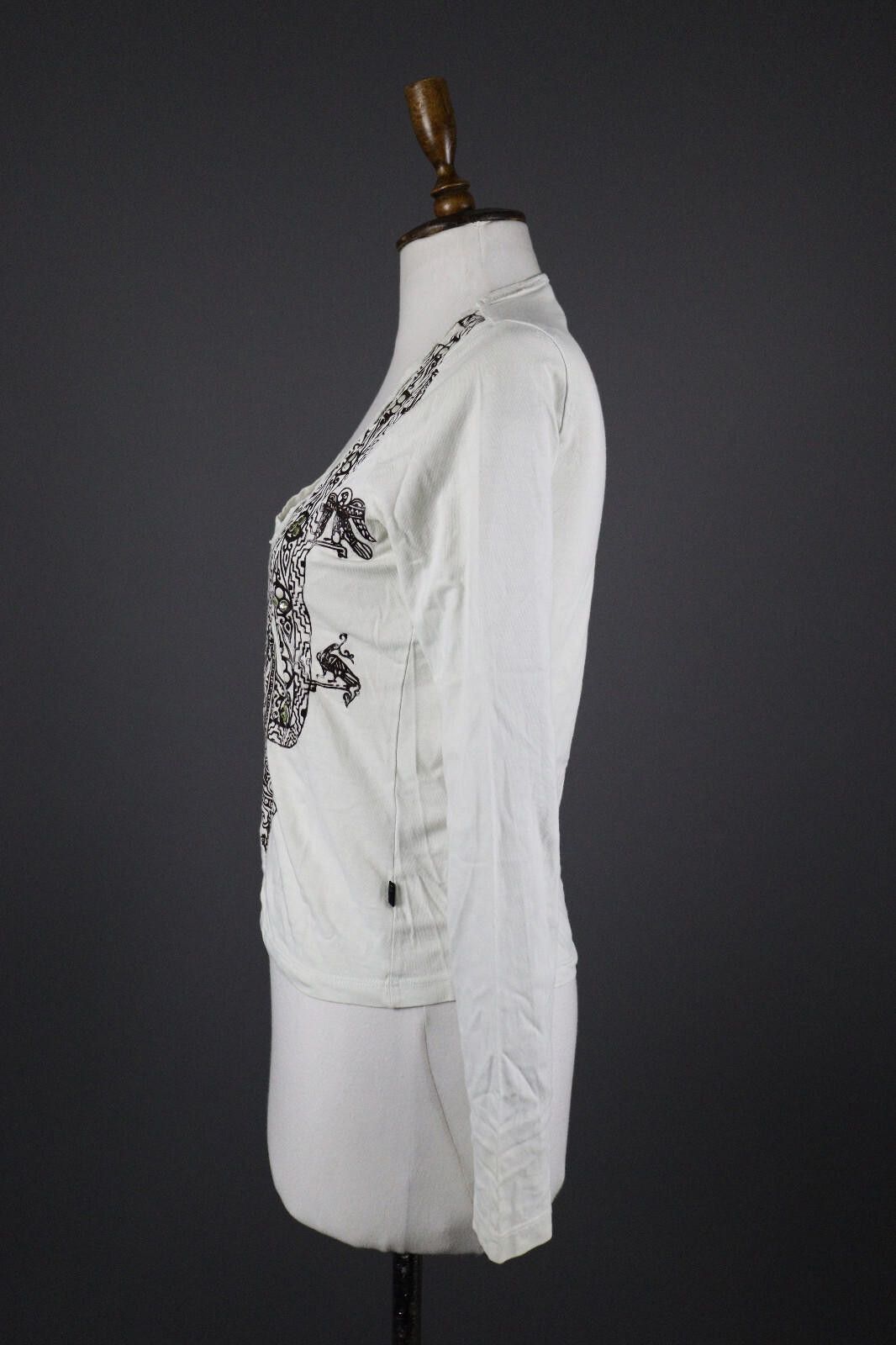 Just Cavalli Just Cavalli White Floral Pullover Top Shirt Size 42 Size M / US 6-8 / IT 42-44 - 4 Thumbnail