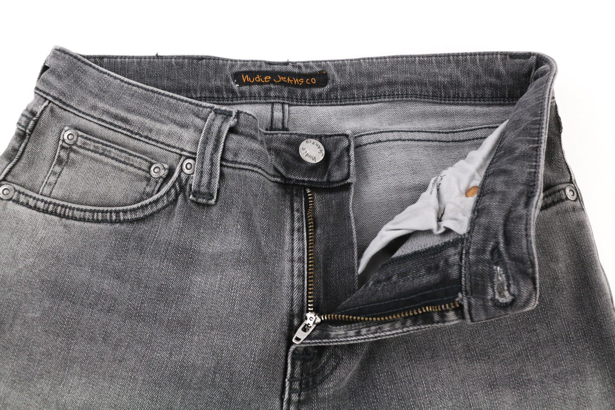 Nudie Jeans SKINNY LIN W28/L34 Grey Wolf Stretch Jeans 80461 Size US 28 / EU 44 - 4 Thumbnail