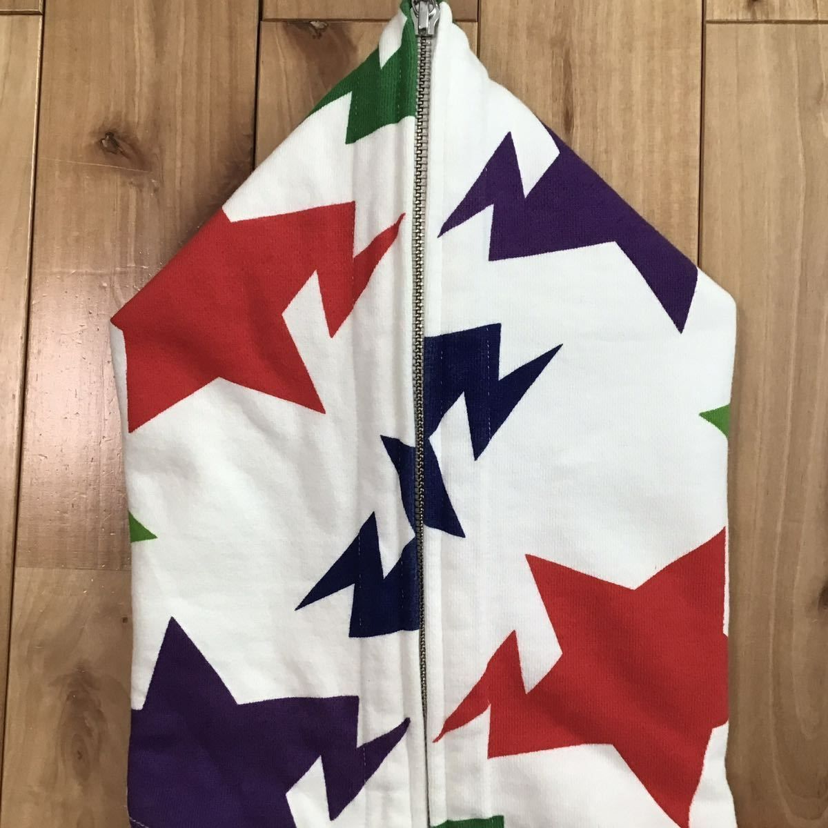 Bape A BATHING APE Star Pattern Full Zip Hoodie White S Size US S / EU 44-46 / 1 - 3 Thumbnail