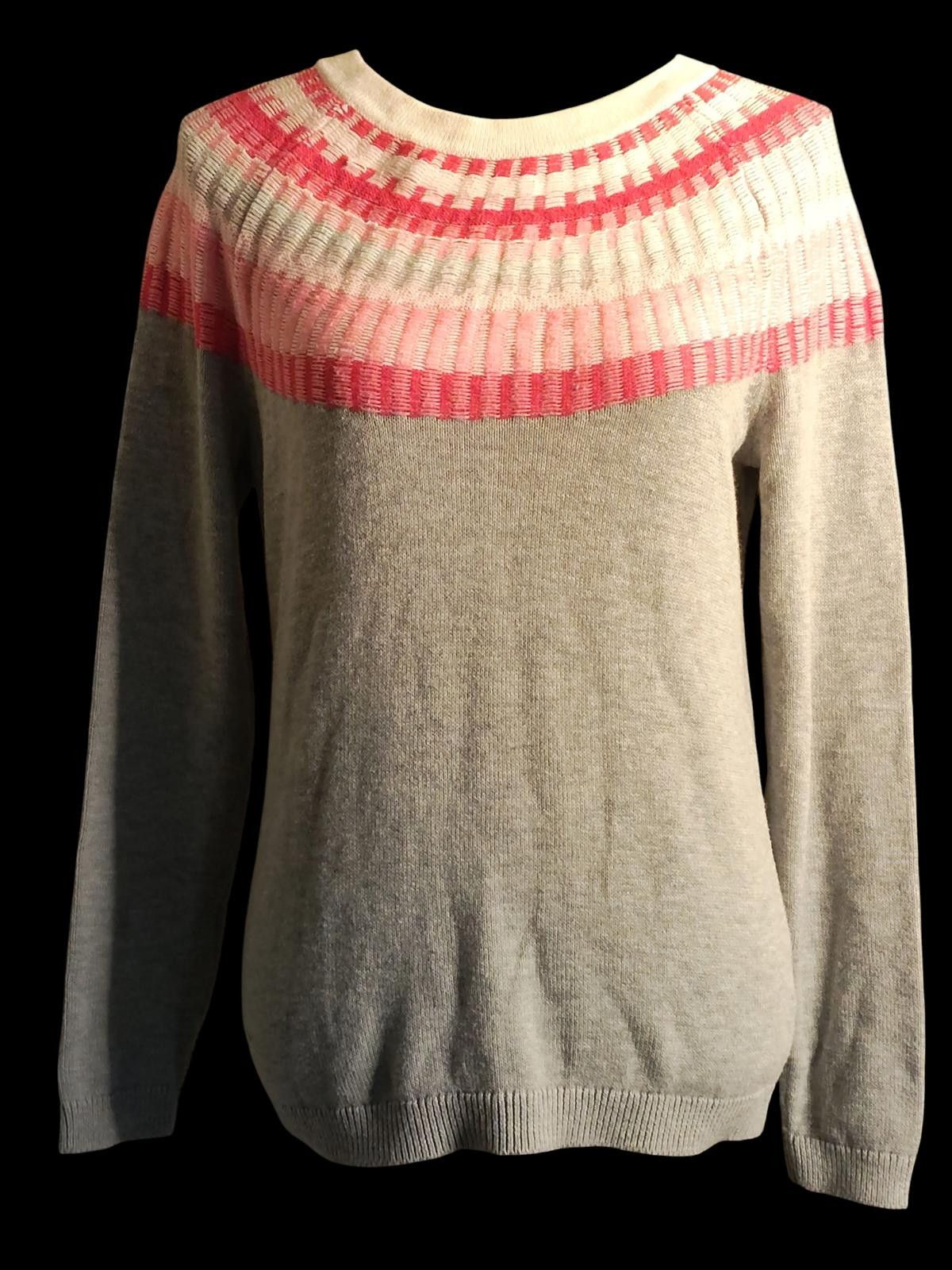 Other Talbots Women's Knit Sweater w/Pink & White Patterned Yoke Size S / US 4 / IT 40 - 3 Thumbnail