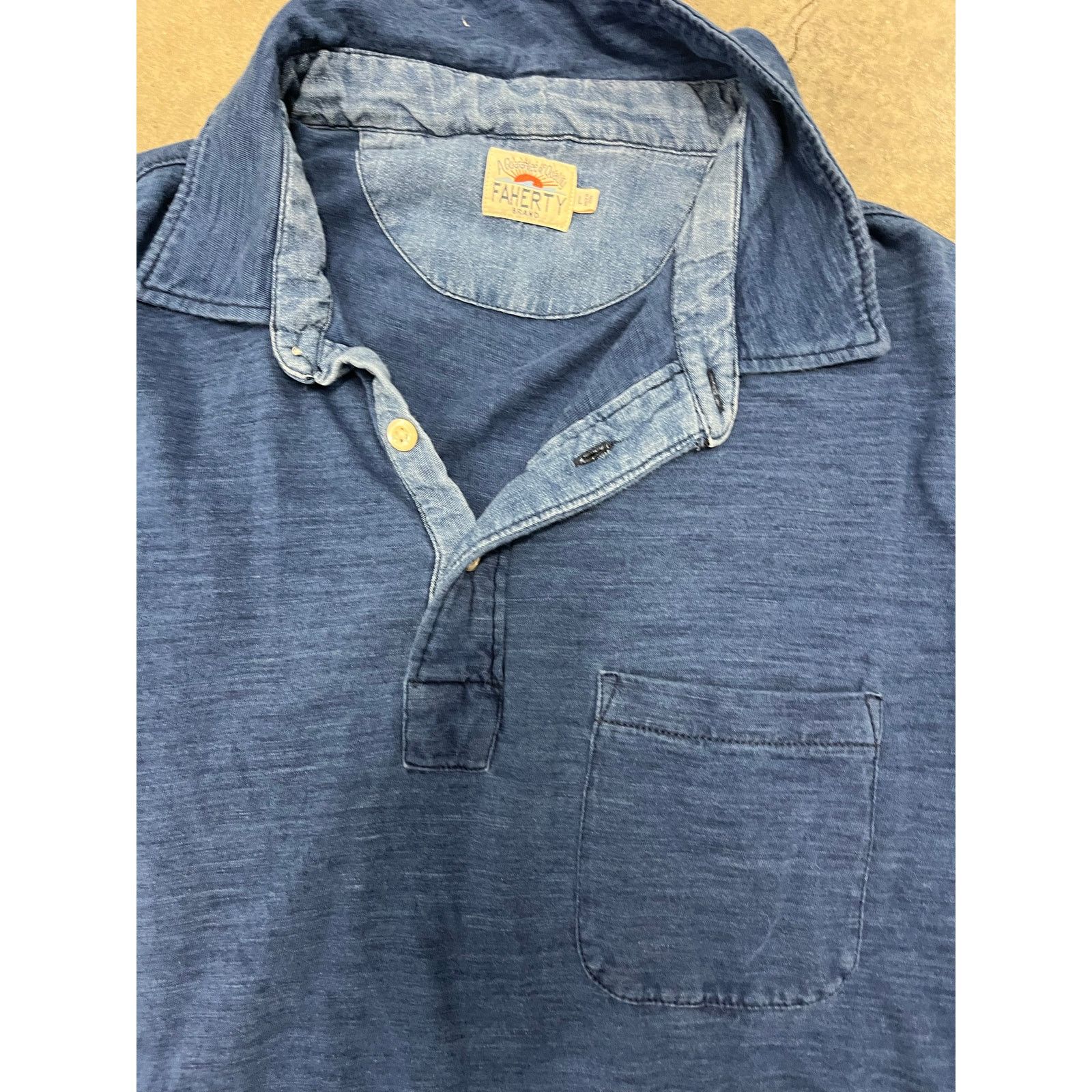 Faherty FAHERTY Polo Shirt Mens Size large Blue Preppy Soft Casual Size US L / EU 52-54 / 3 - 4 Thumbnail