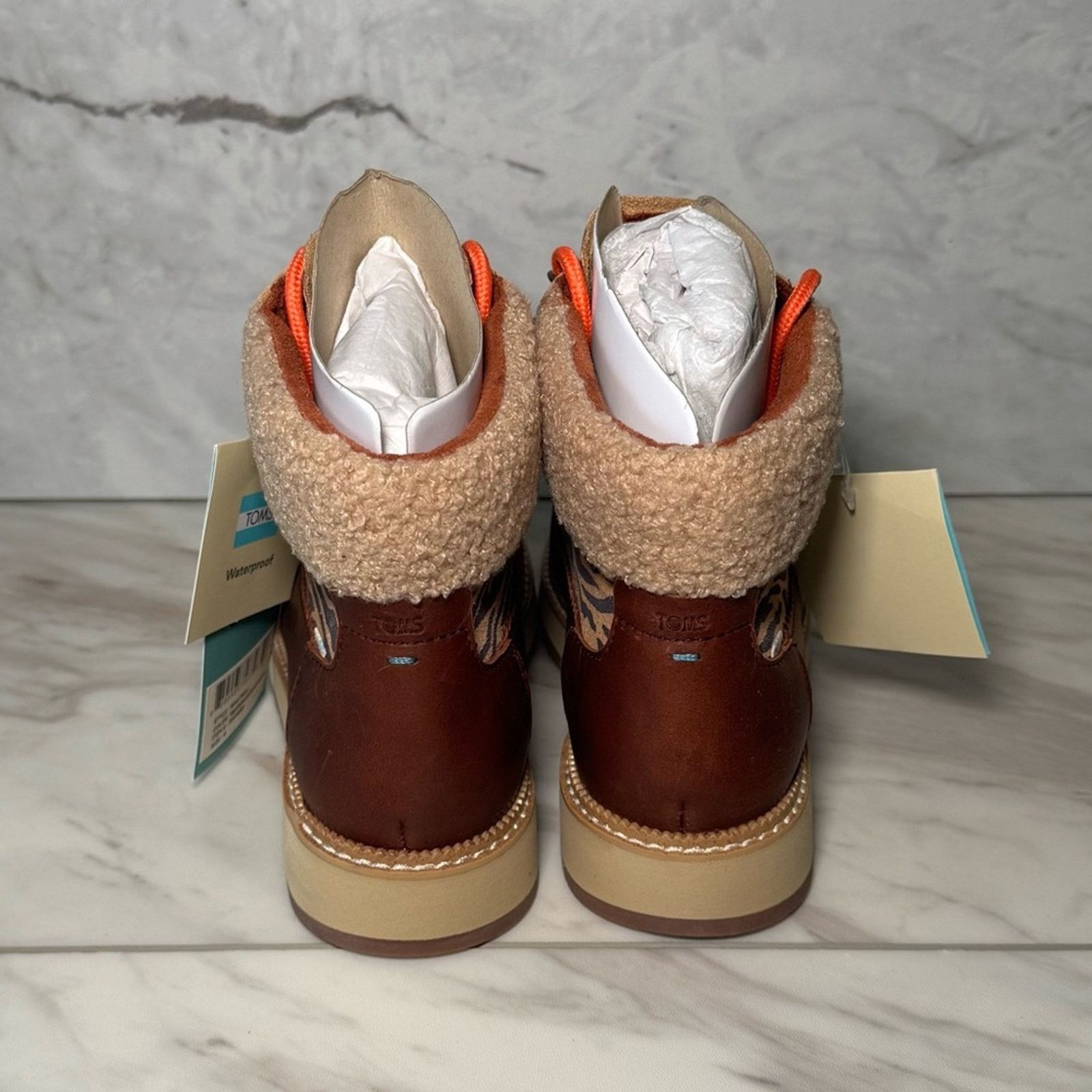 Toms TOMS Mesa Waterproof Boots Brown Leather & Zebra Print 6 Size US 6 / IT 36 - 5 Thumbnail