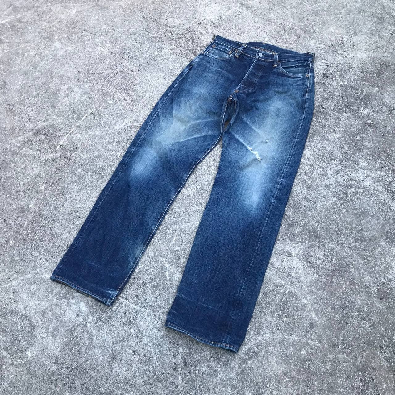 Evisu Vintage Evisu Big Daicock Redline Distressed jean W31x33 Size US 31 - 3 Thumbnail