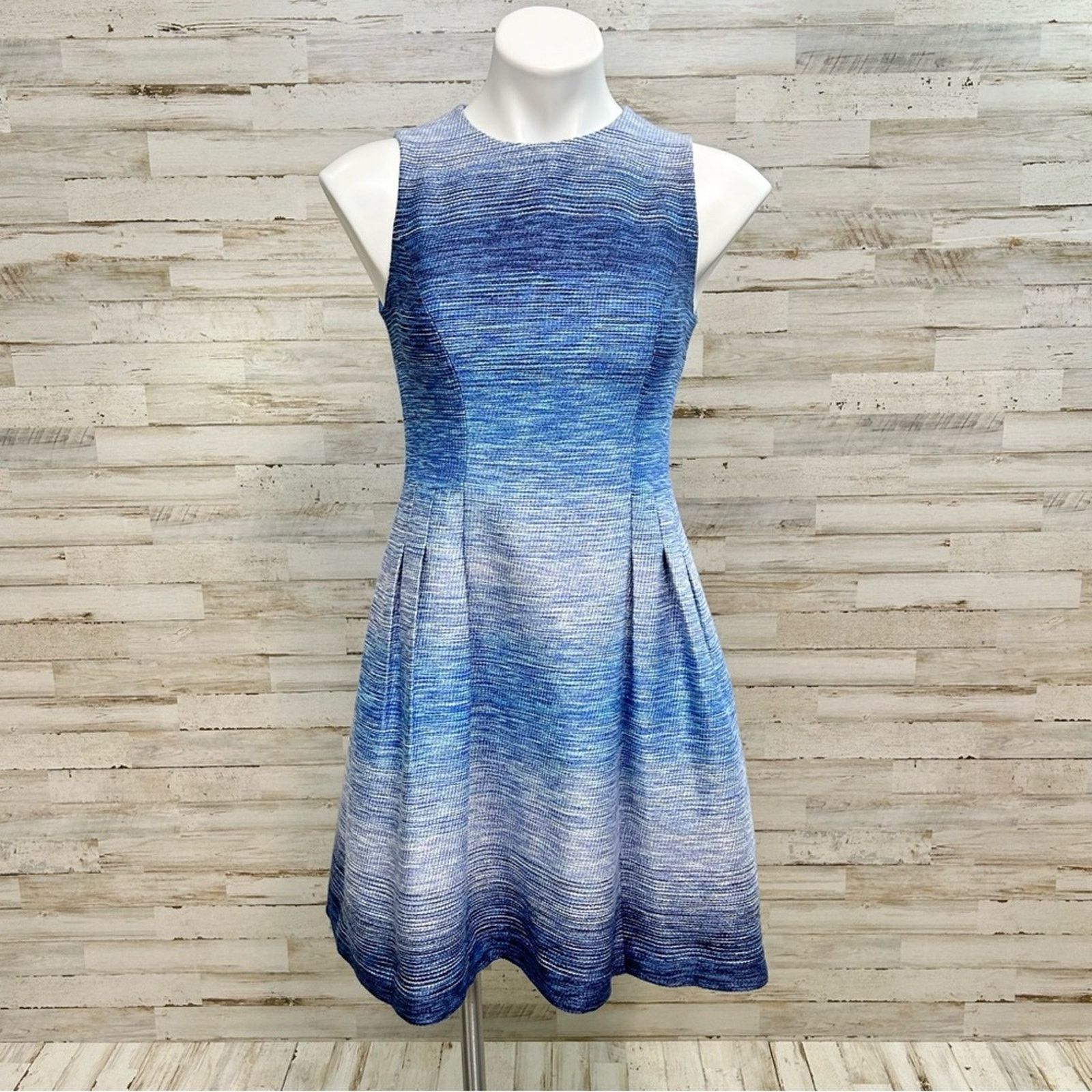 REVOLVE Shoshanna Revolve Helena Ombre Tweed Dress Sz 0 Blue Pockets Size XS / US 0-2 / IT 36-38 - 2 Thumbnail