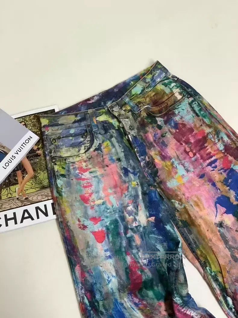 Acne Studios Acne Studios Wide Leg Graffiti Denim Pants Size 34" / US 12 / IT 48 - 2 Thumbnail
