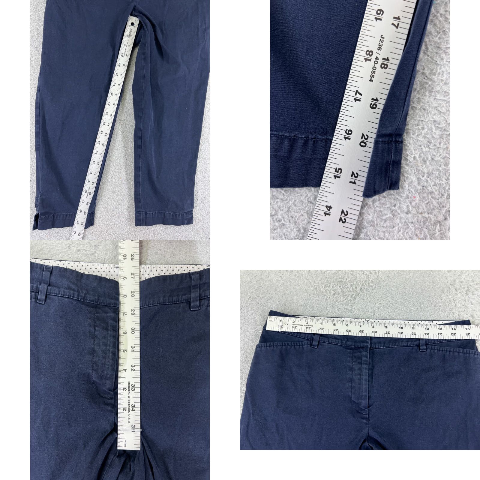 Talbots Talbots Pants Womens 6P Capri Blue Cotton Blend Stretch Flat Front Pockets Regular Petite 21in Inseam Mens? Womens Size 28" / US 6 / IT 42 - 8 Thumbnail