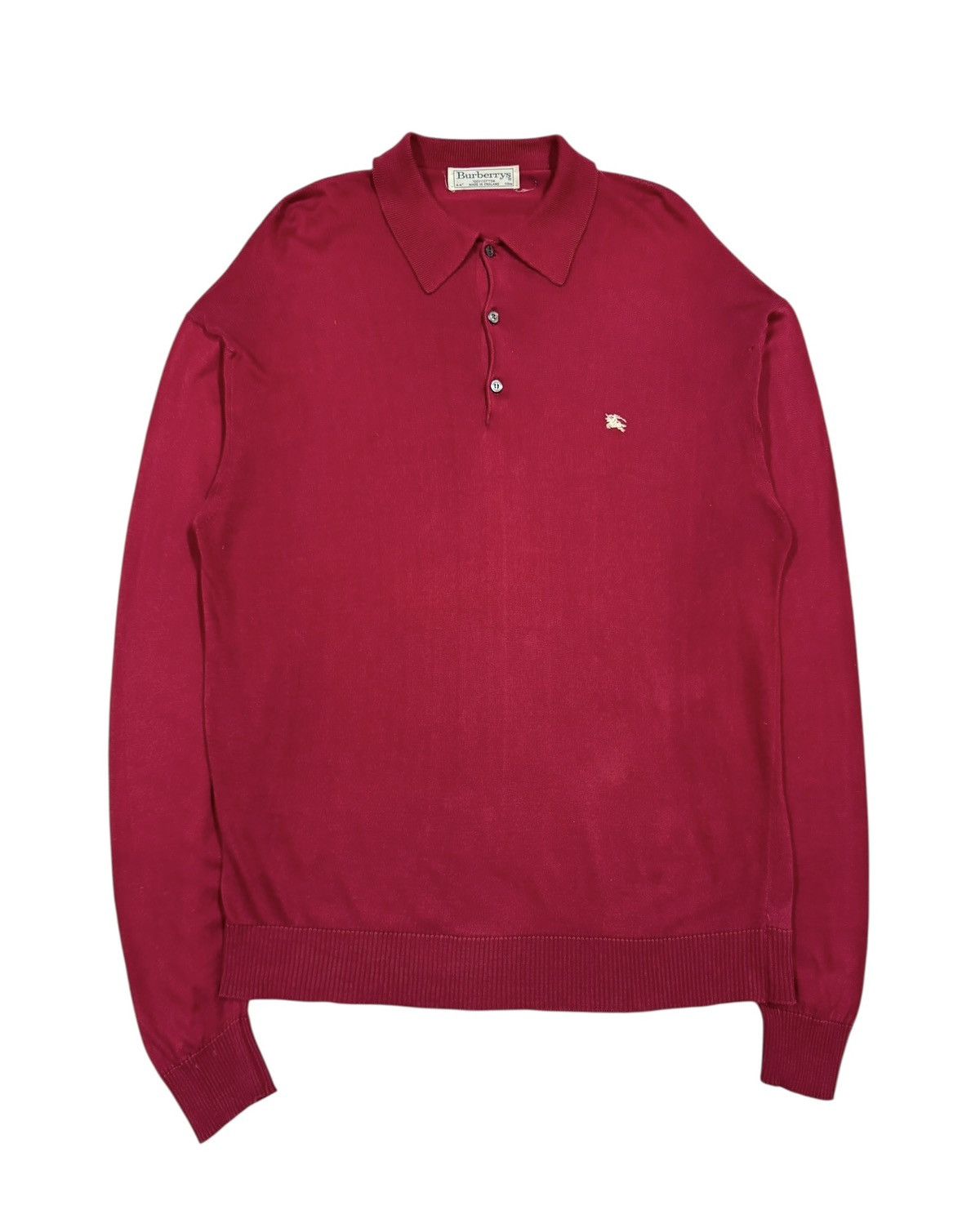 Burberry × Vintage Vtg🎈Burberrys Polo Shirt Jumper Oversized Made In England Size US S / EU 44-46 / 1 - 1 Thumbnail
