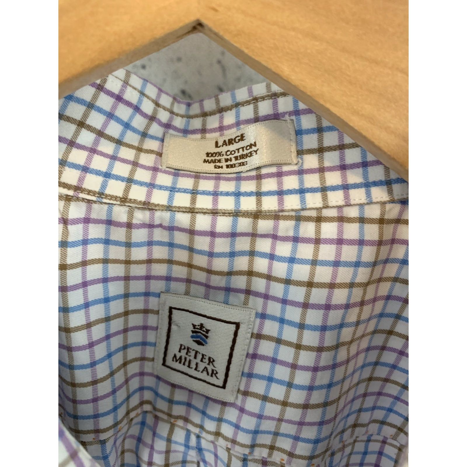 Peter Millar Peter Millar Button-Front Long Sleeve Shirt Men's Large White Checkered Shirt Size US L / EU 52-54 / 3 - 2 Thumbnail