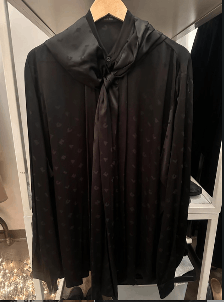 Balenciaga Hooded duchesse-satin blouse Oversized Black M Size M / US 6-8 / IT 42-44 - 1 Thumbnail