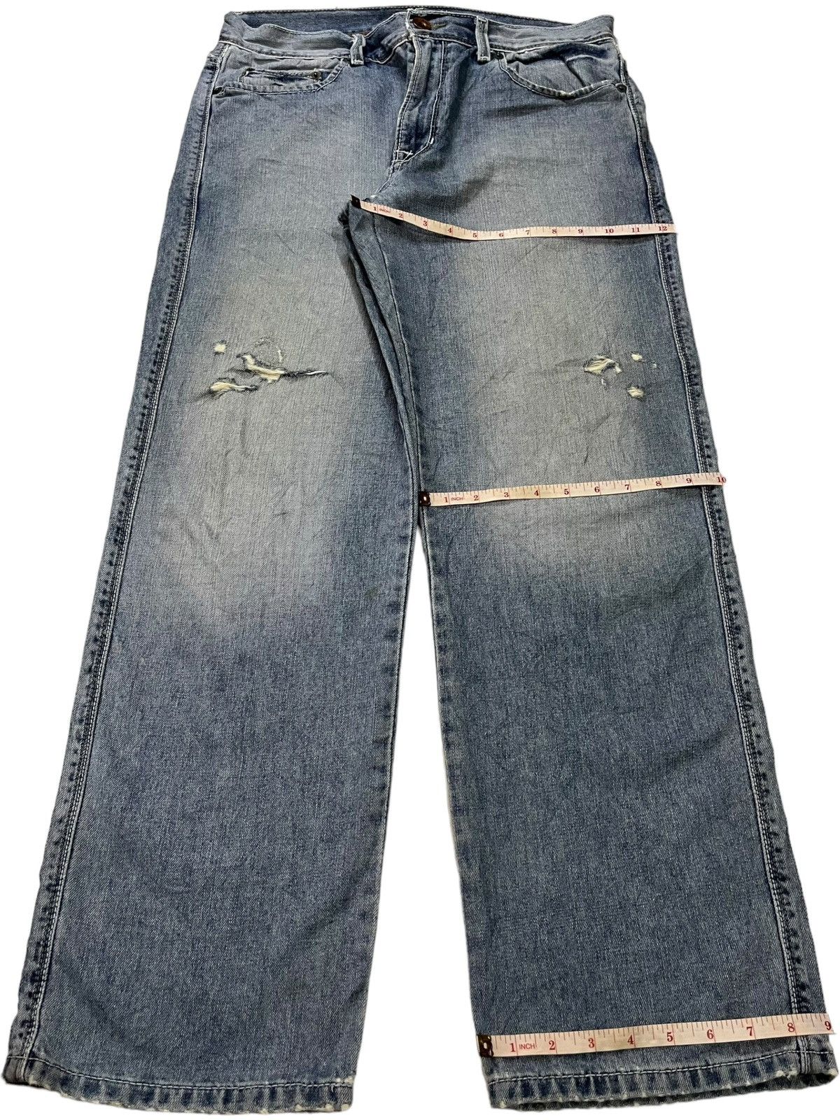 DKNY × Japanese Brand Vintage Dkny Faded Wash Distressed Style Baggy Jeans Size US 33 - 17 Thumbnail