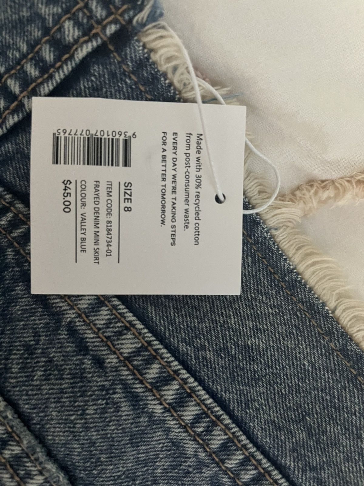 Cotton On BNWT frayed mini skirt Size 30" / US 8 / IT 44 - 3 Thumbnail