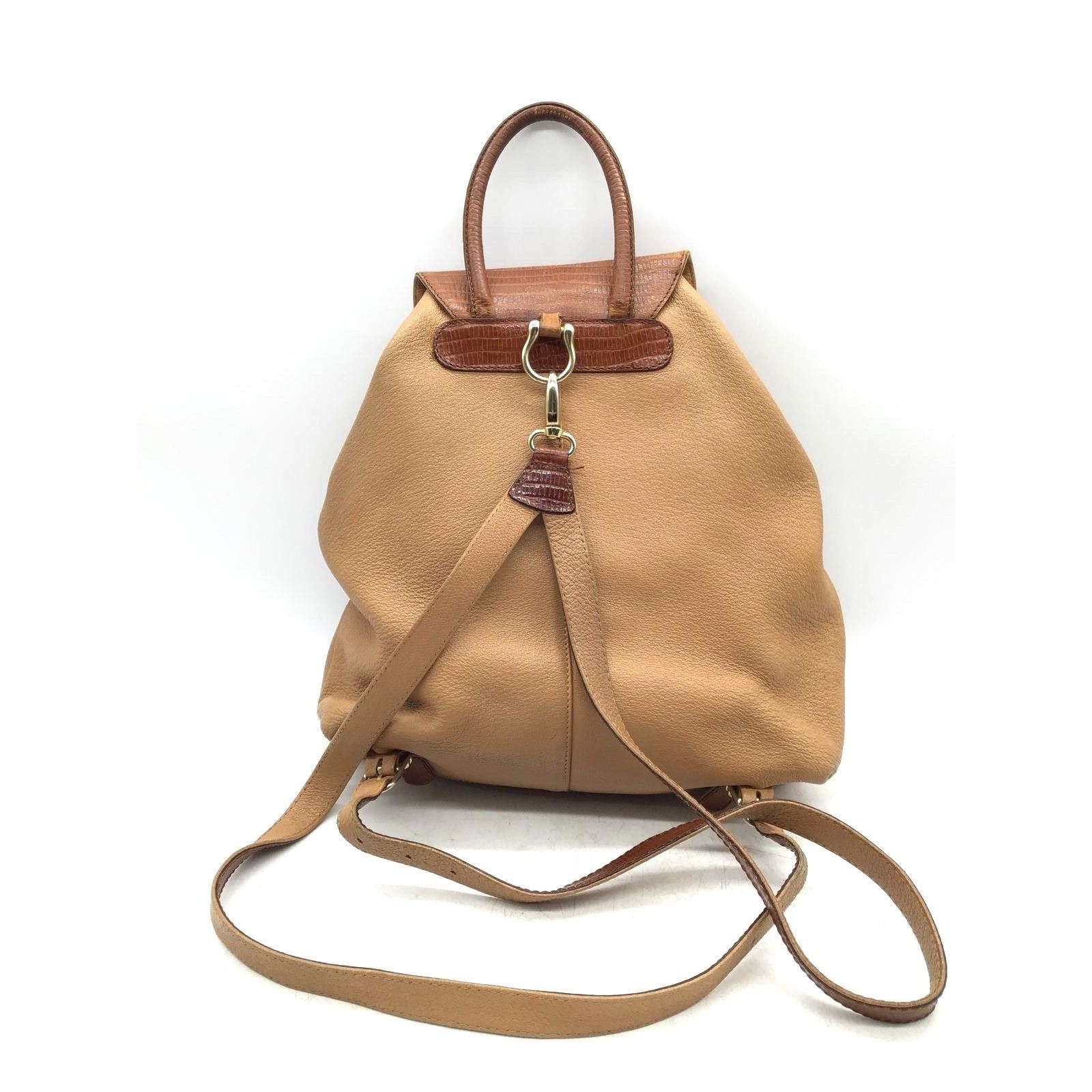 Gianfranco Ferre Gianfranco Ferre Distressed Leather Drawstring Backpack Size ONE SIZE - 7 Thumbnail