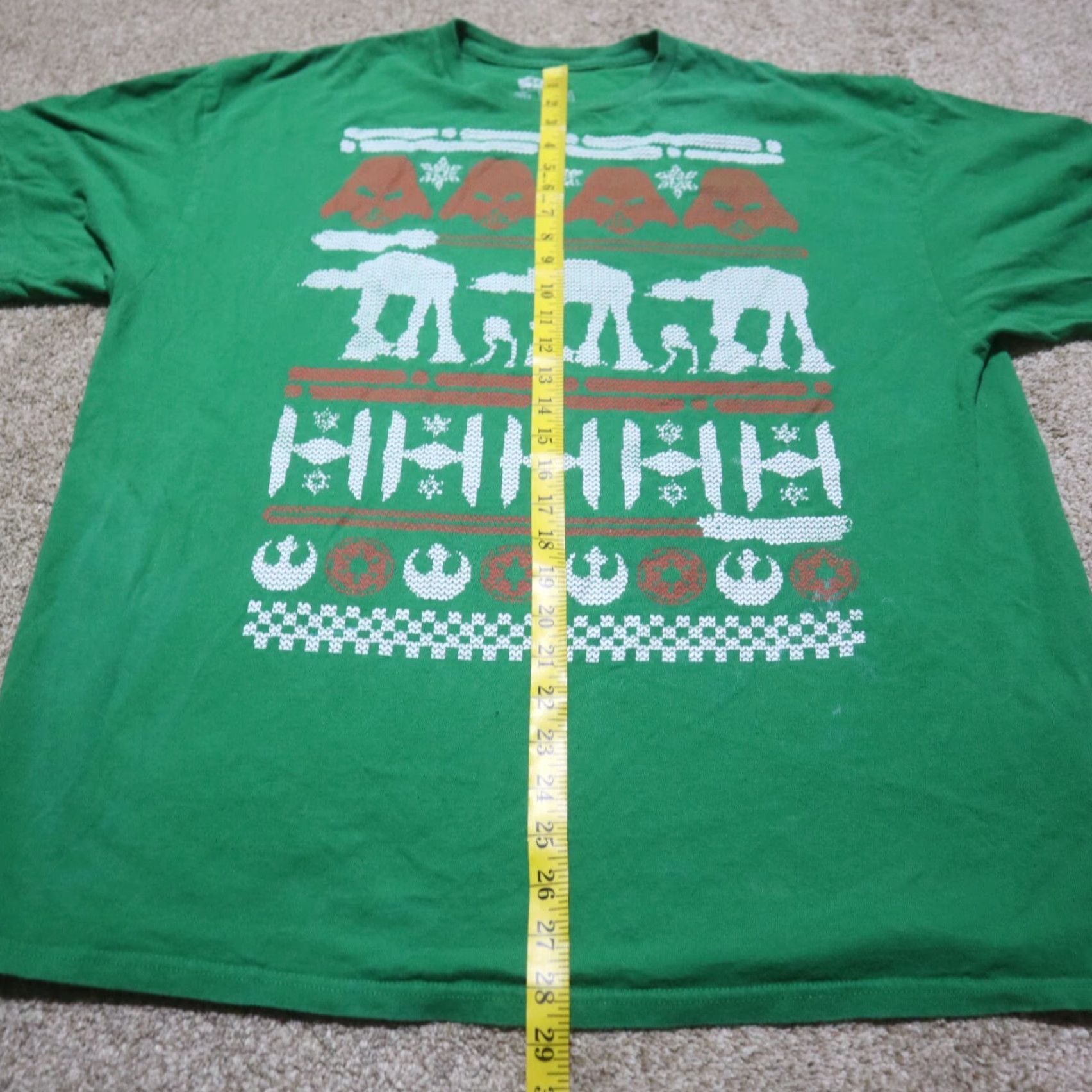 Star Wars Star Wars Shirt Short Sleeve Adult Men 2XL XXL Tie Fighter Walker Christmas Green Graphic Tee Size US XXL / EU 58 / 5 - 6 Thumbnail