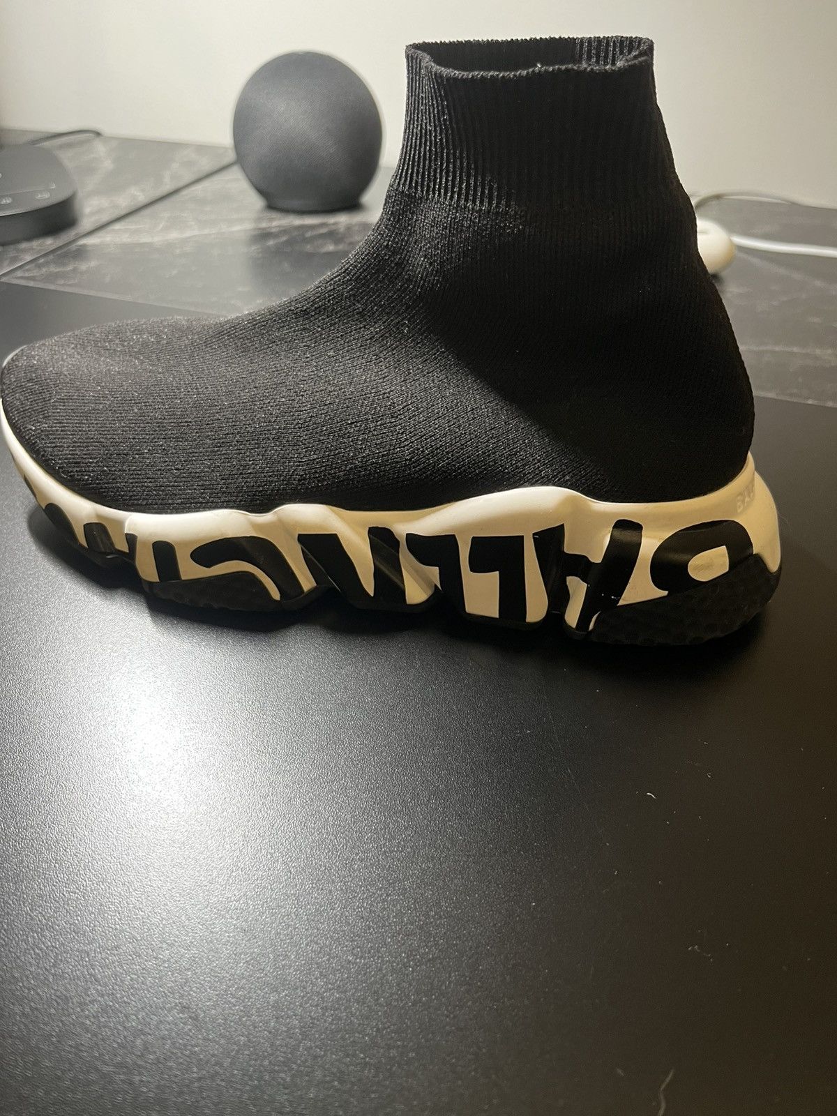 Balenciaga Balenciaga Speed Trainer “Graffiti” Sock Sneakers WhiteBlack Size US 6 / IT 36 - 6 Thumbnail