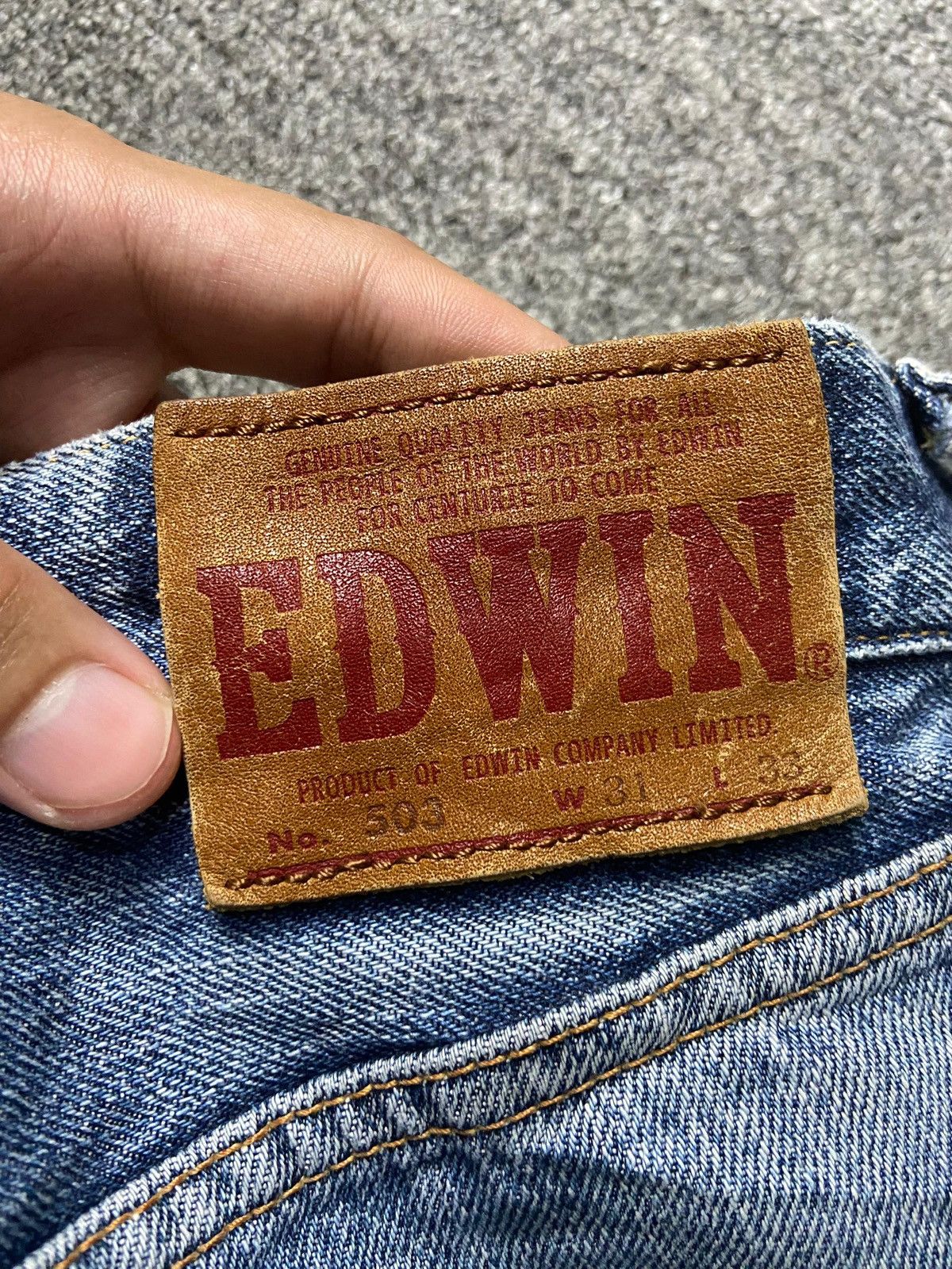 Edwin EDWIN 503 Regular Fit Ripped Denim Jeans (141) Size US 31 - 4 Thumbnail