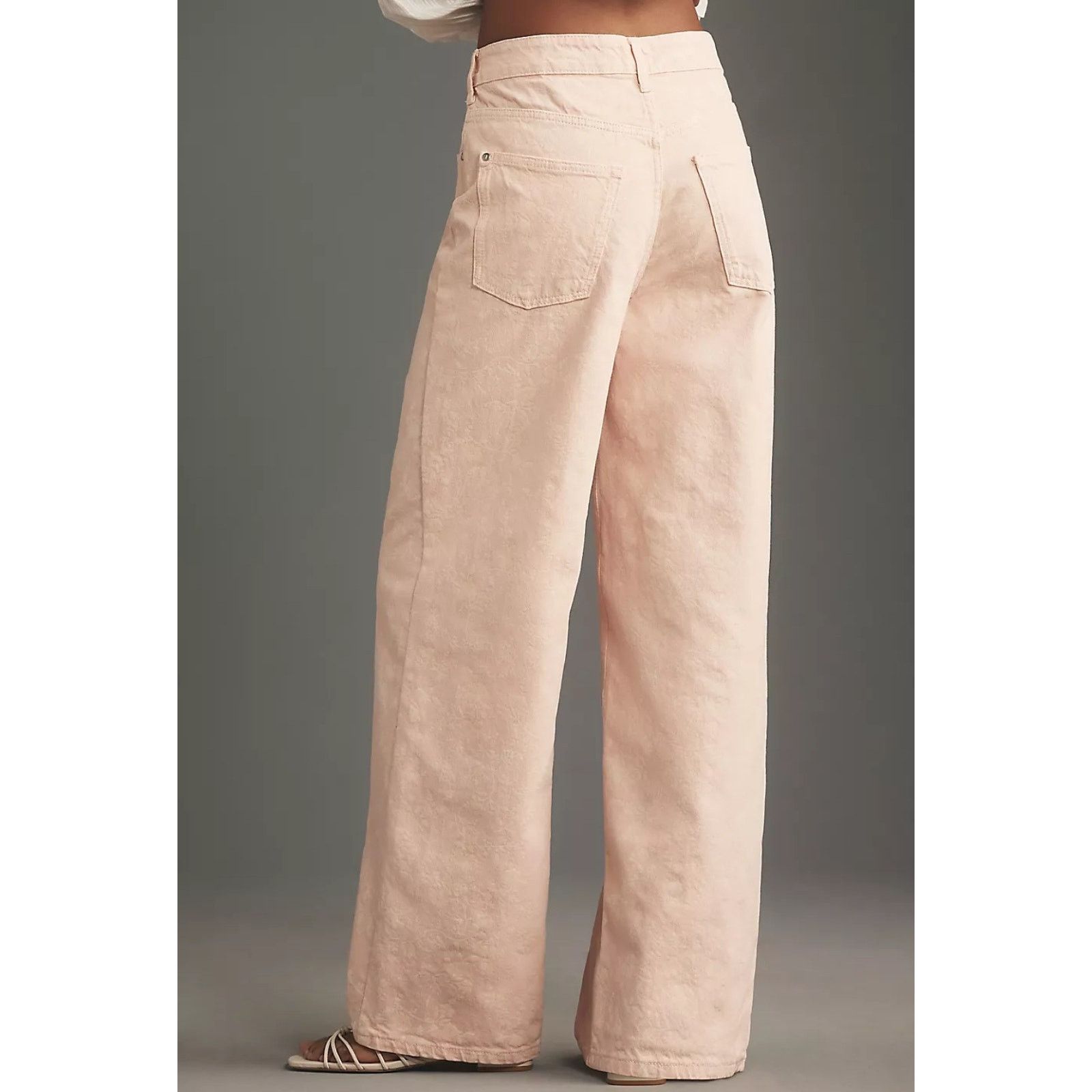 Anthropologie NWT Pilcro Flocked A-Line High-Rise Wide-Leg Jeans $148 23T Size 23" - 4 Thumbnail