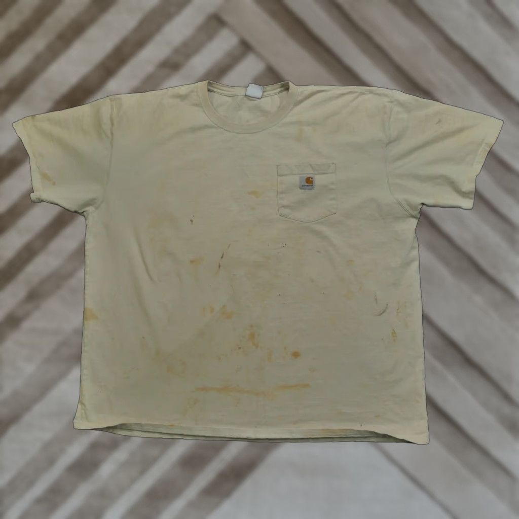 Carhartt VINTAGE Carhartt T Shirt Mens 2XL Beige Cotton Pocket Tee Grunge Workwear Short Sleeve Crew Neck 2XL Mens Size US XXL / EU 58 / 5 - 1 Thumbnail