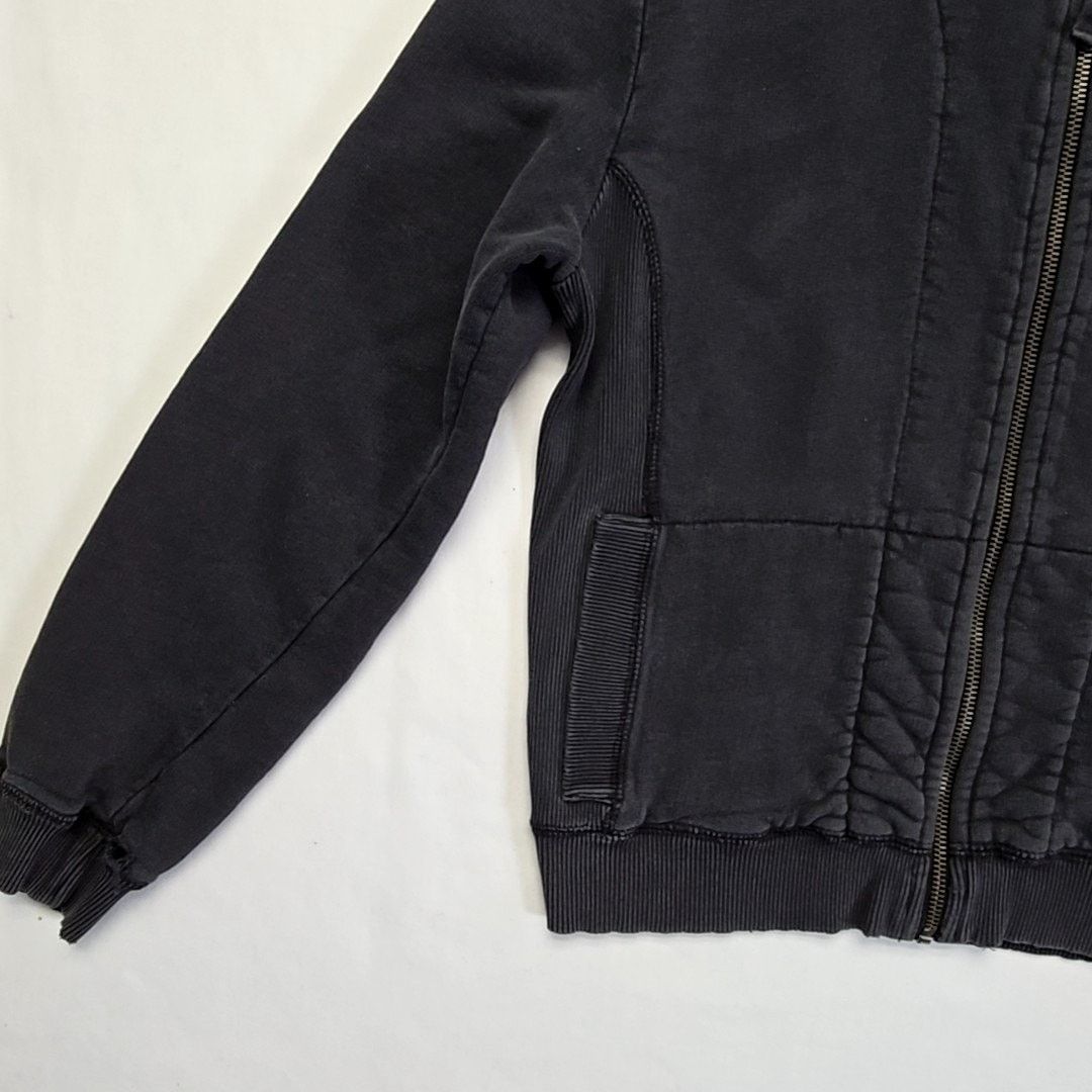 Levi's Levi's Black Hoodie Zipper Front Large Cropped Sweatshirt Size L / US 10 / IT 46 - 3 Thumbnail